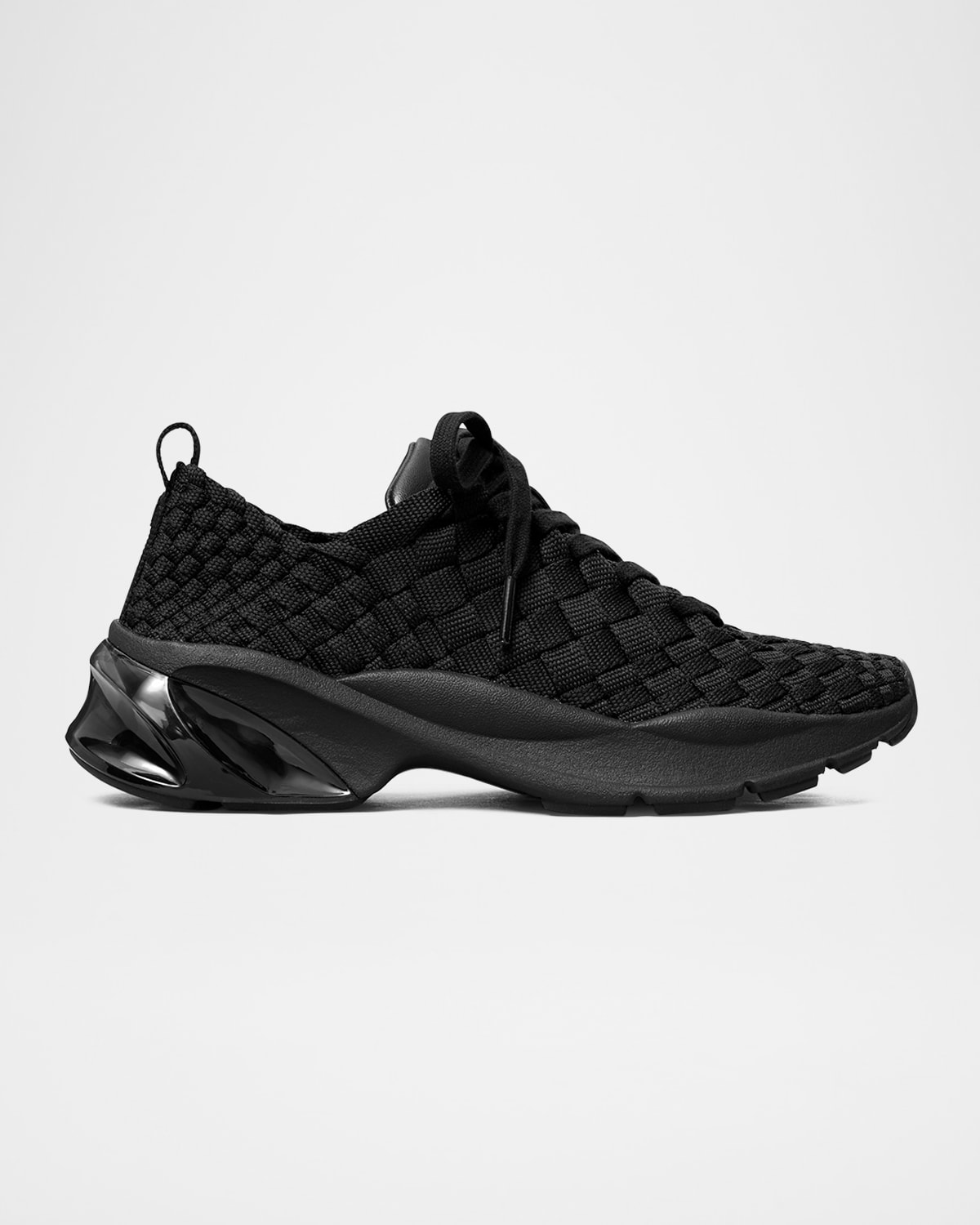 Tory Burch Good Luck Woven Trainer Sneakers In Perfect Black