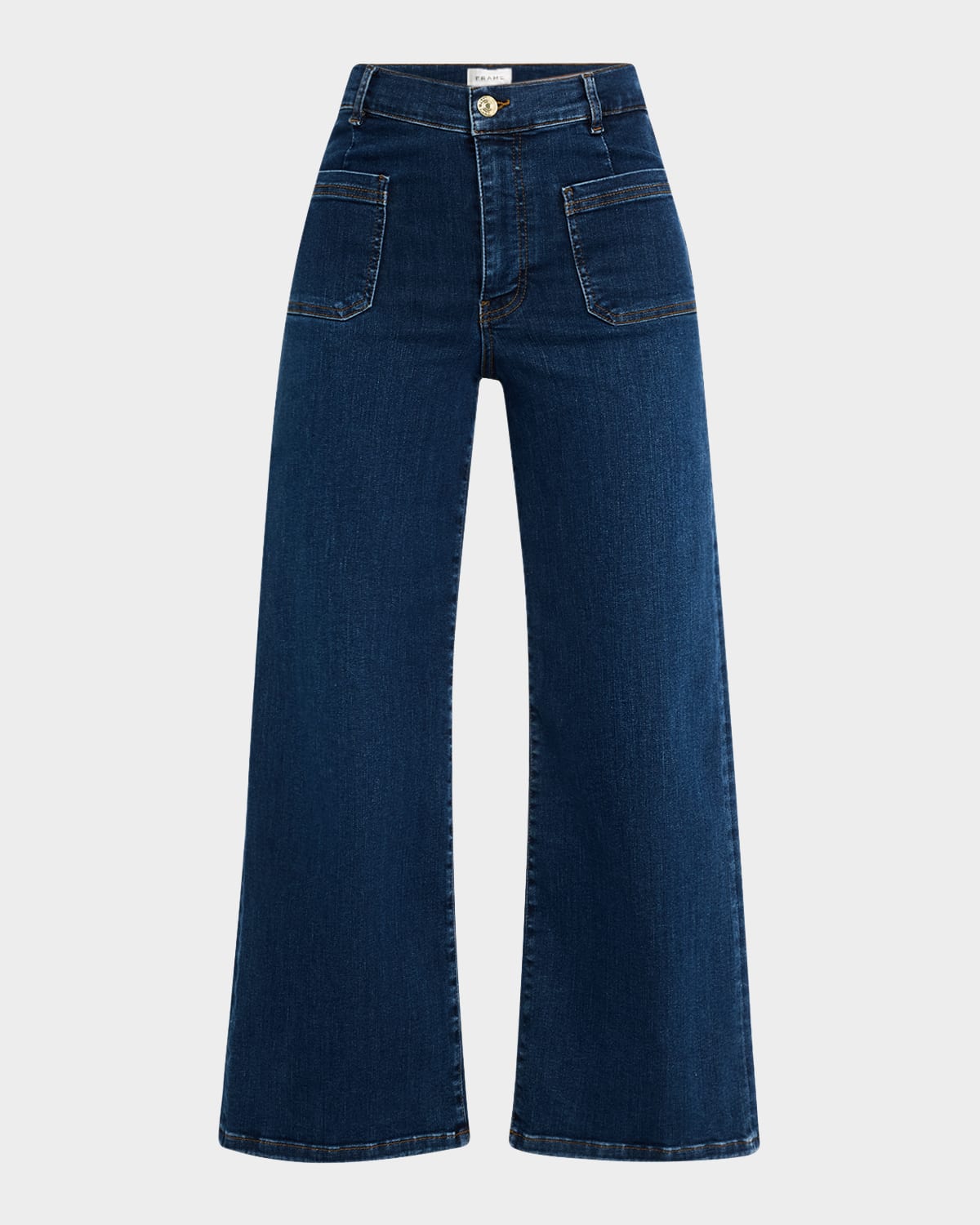 Frame Le Slim Palazzo Jeans With Bardot Pockets In Cursive