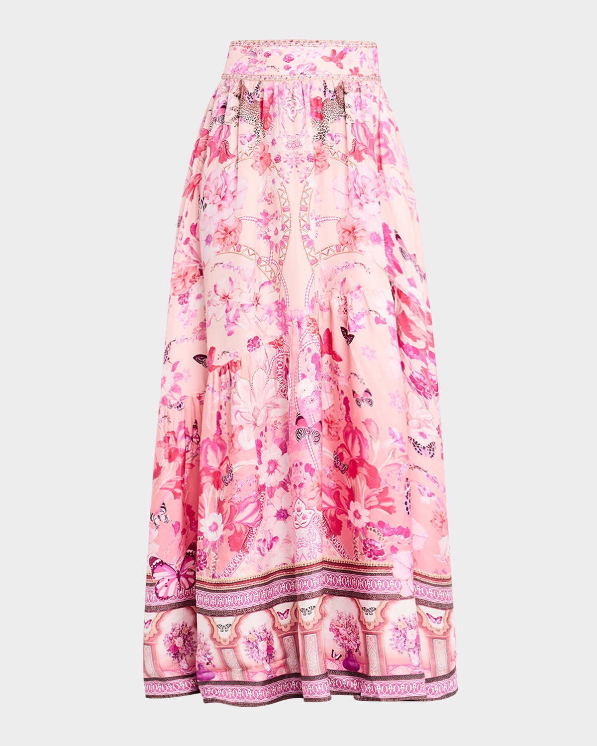 Botanical Novella Shaped-Seam Maxi Skirt