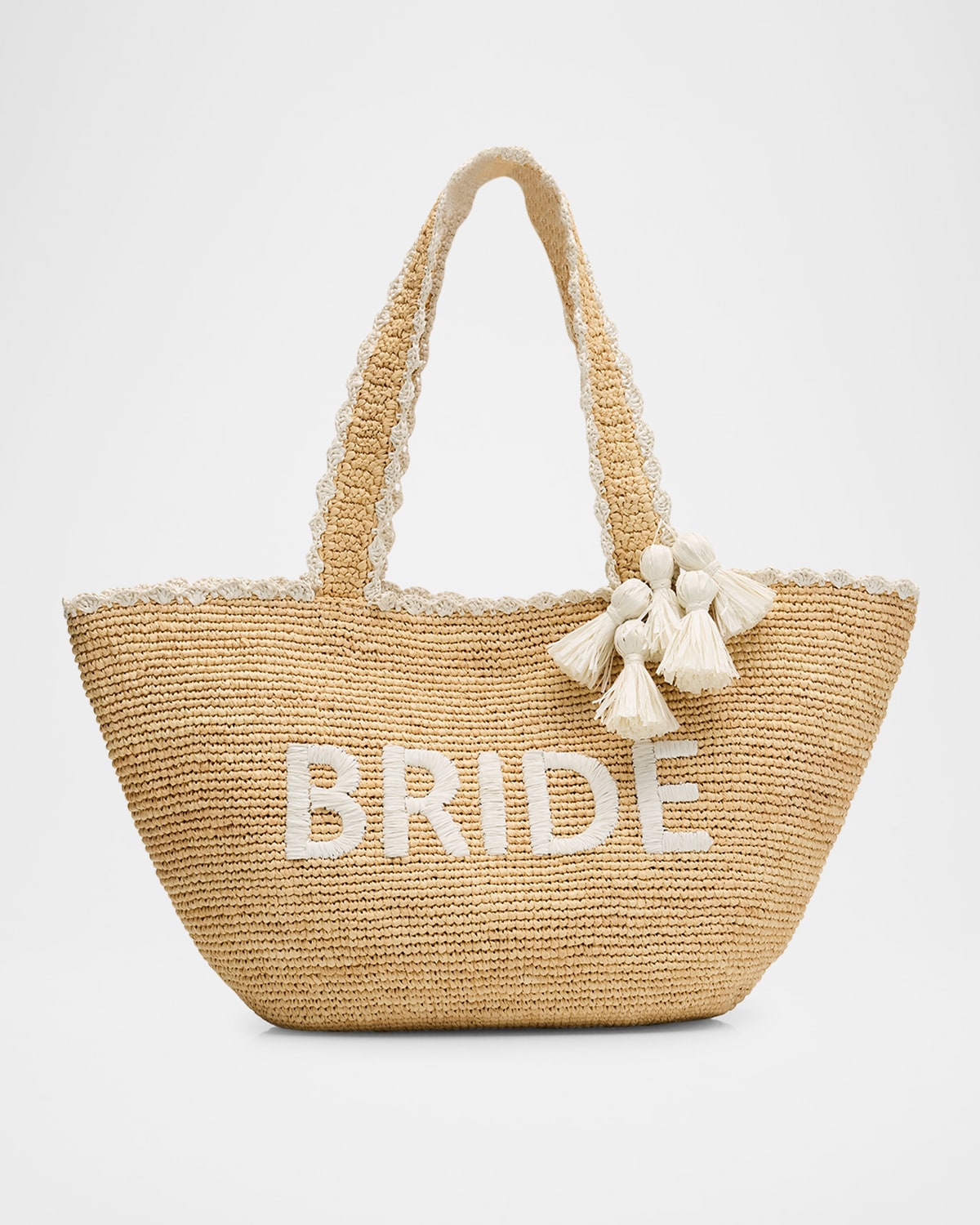 Bride Tassel Raffia Tote Bag