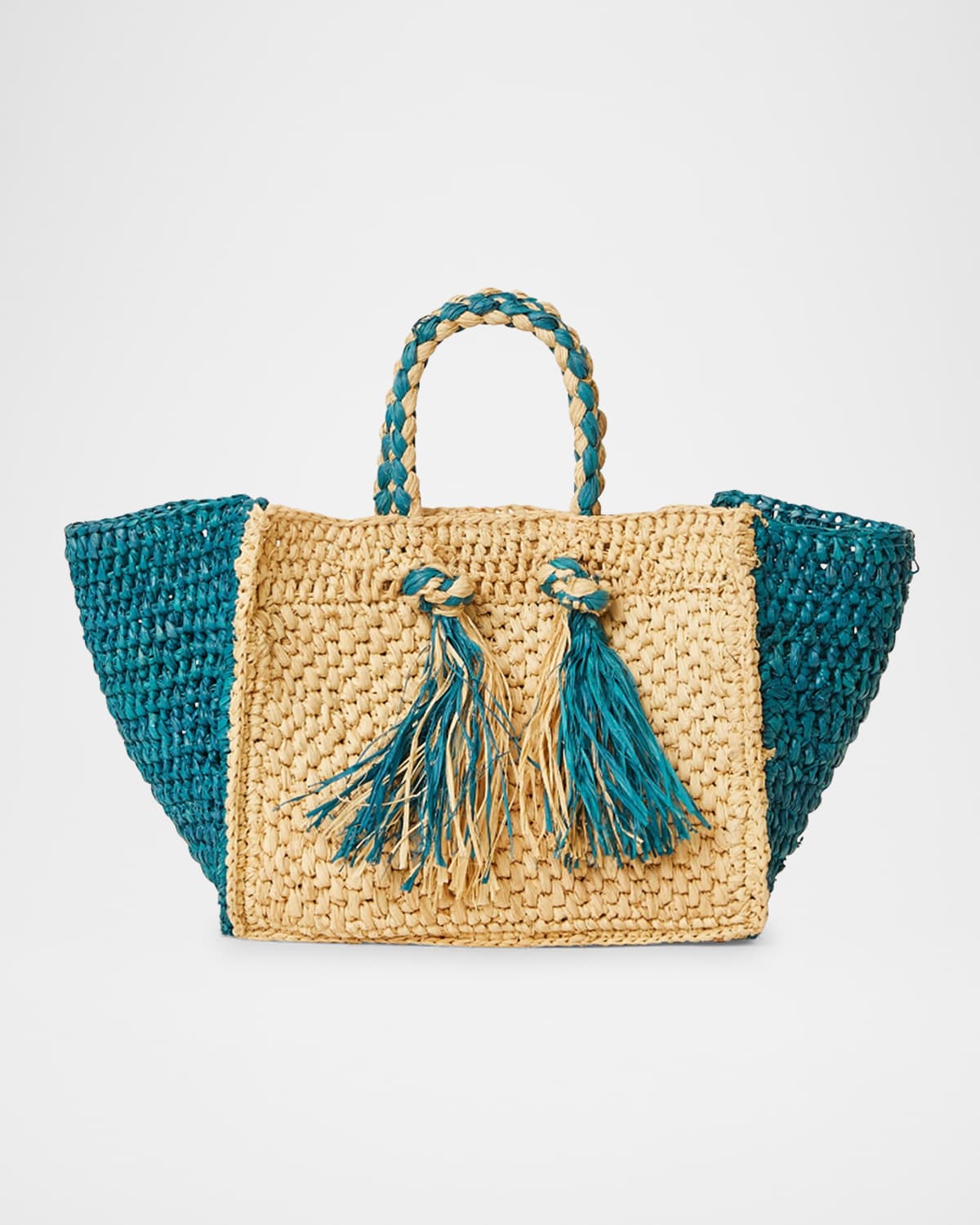 Lucas Mini Tassel Raffia Tote Bag