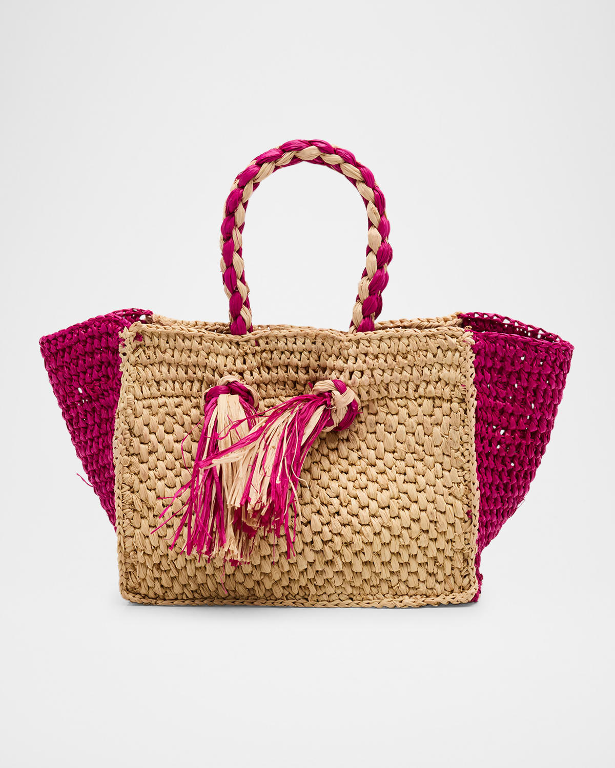 Lucas Mini Tassel Raffia Tote Bag
