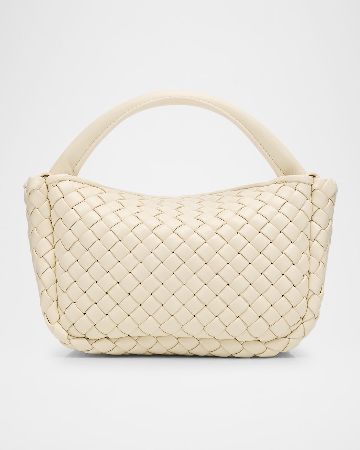 Bottega Veneta Cobble Mini Leather Top-handle Bag In White