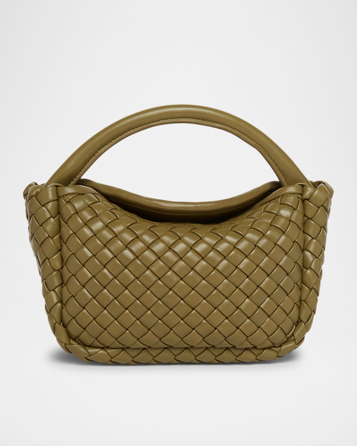Bottega Veneta Cobble Mini Leather Top-handle Bag In Algae