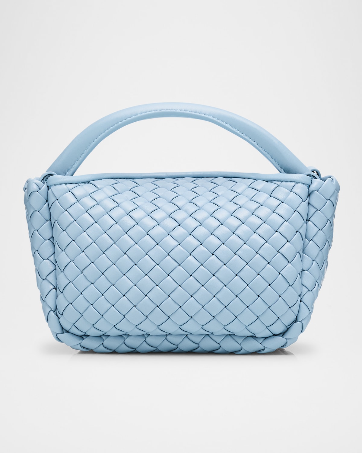 Bottega Veneta Cobble Mini Leather Top-handle Bag In Blue