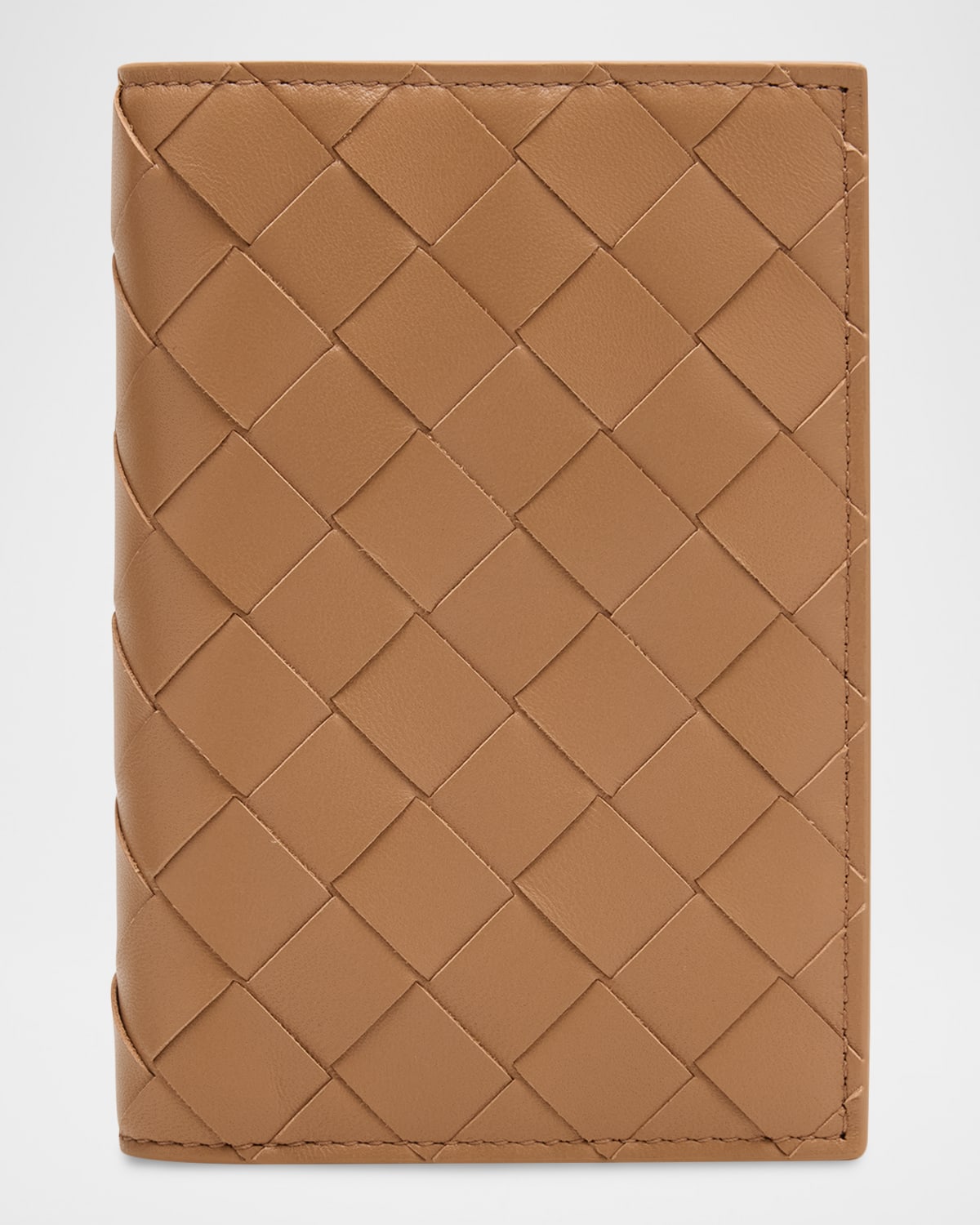 Bottega Veneta Leather Passport Case In Brown