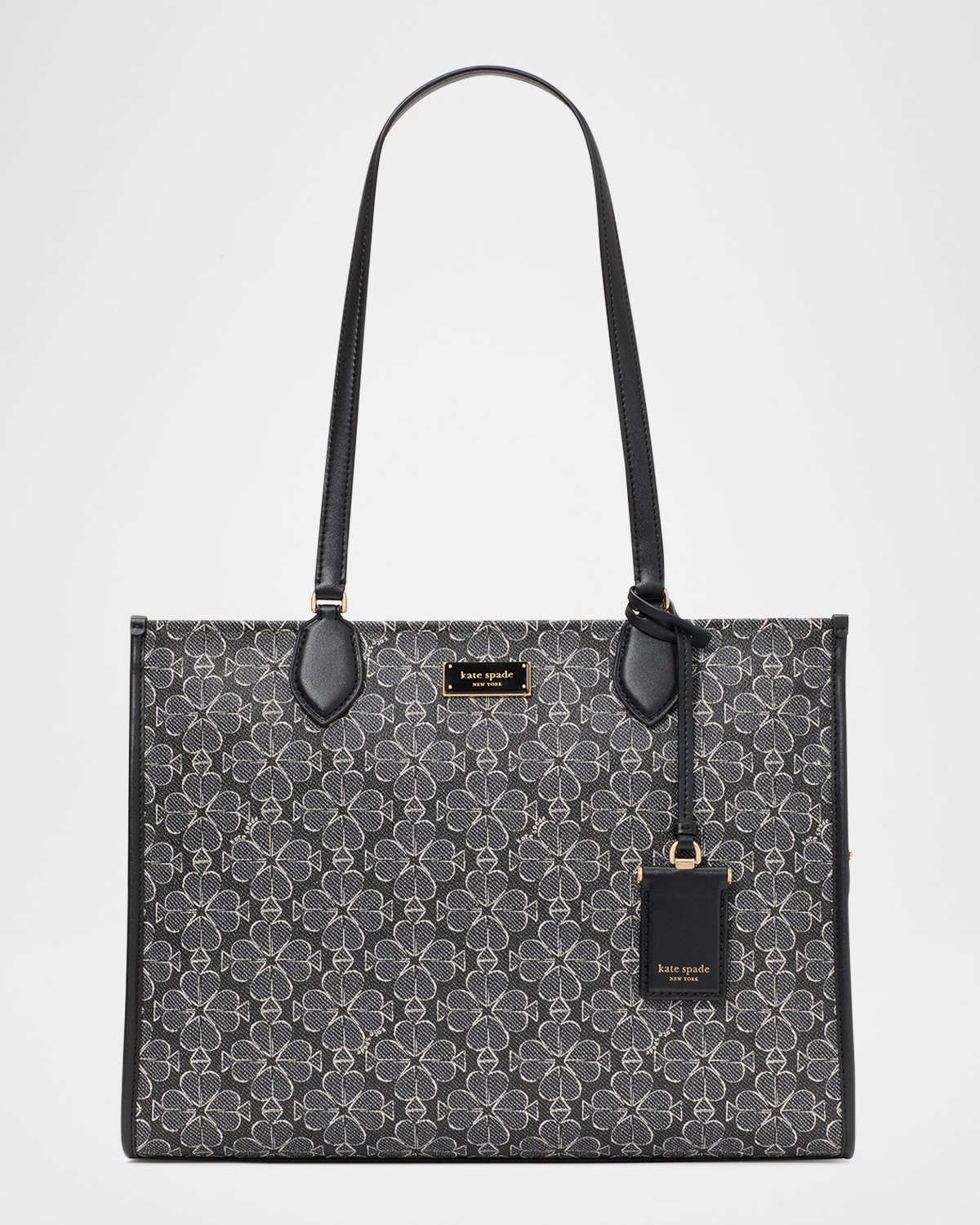 Kate Spade New York Large Spade Floral Coated Canvas Tote In Black Multi