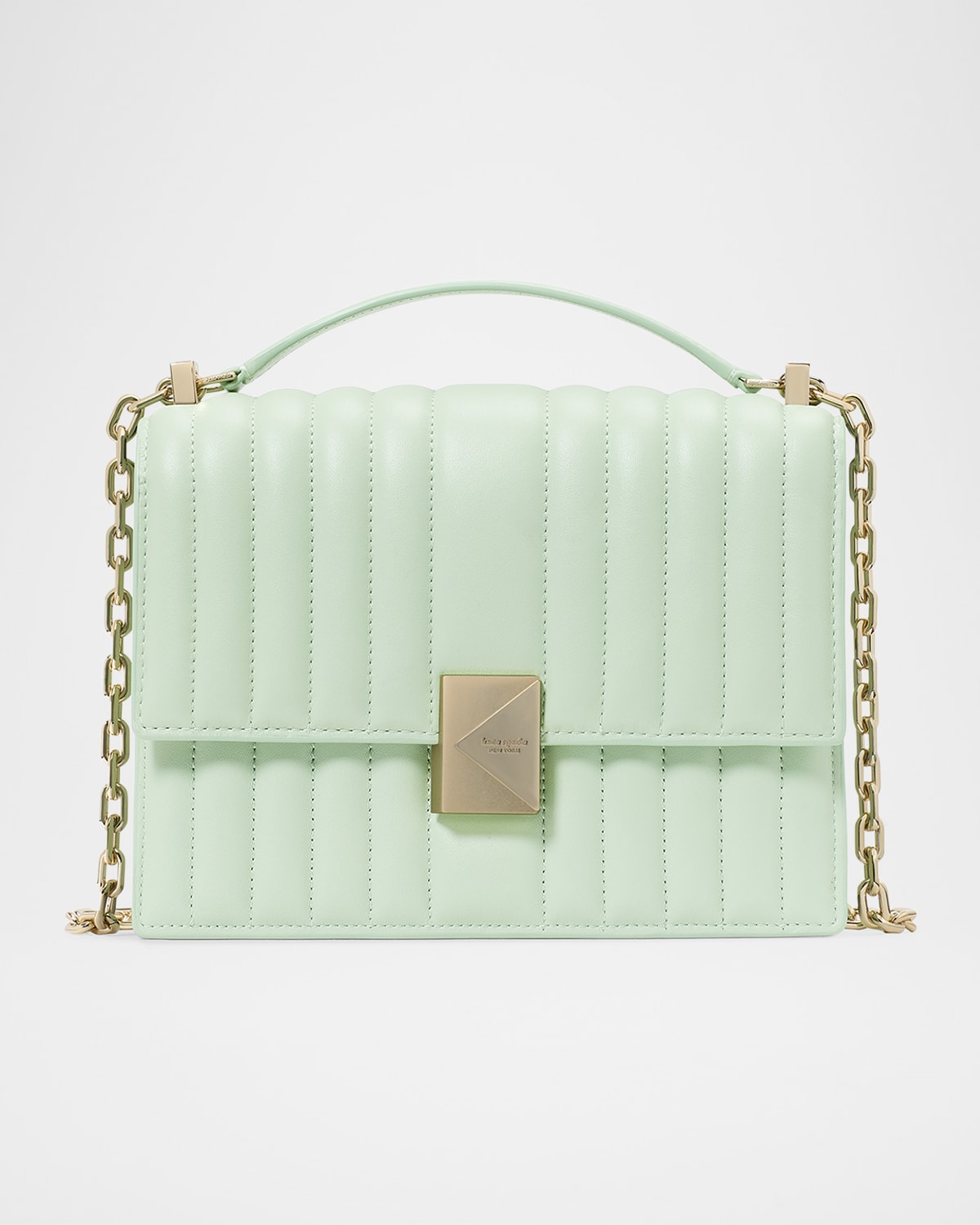 Kate Spade Deco Quilted Leather Shoulder Bag In Jungle Vine