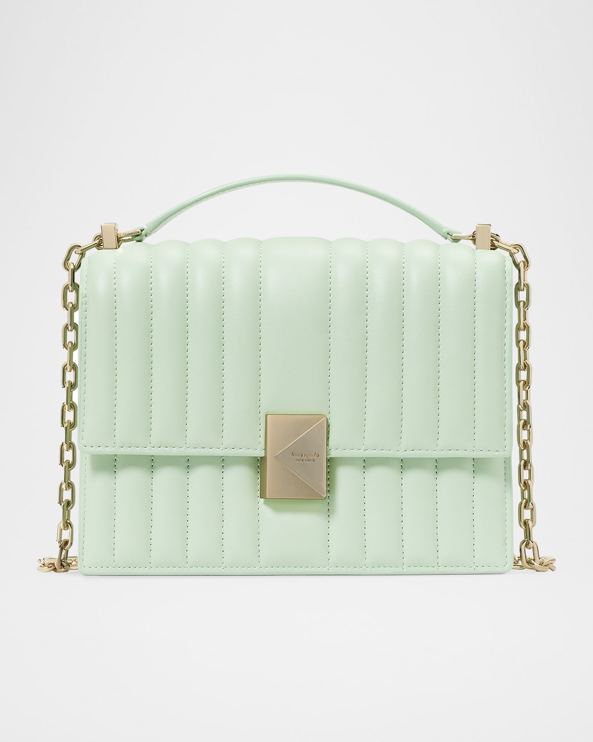 Kate Spade New York Deco Quilted Leather Convertible Crossbody Bag In Pistachio Ice