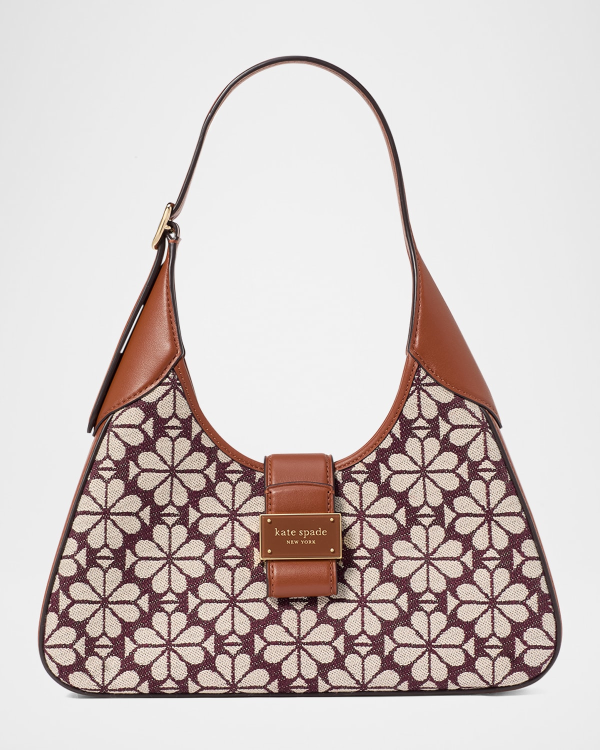 spade flower jacquard shoulder bag