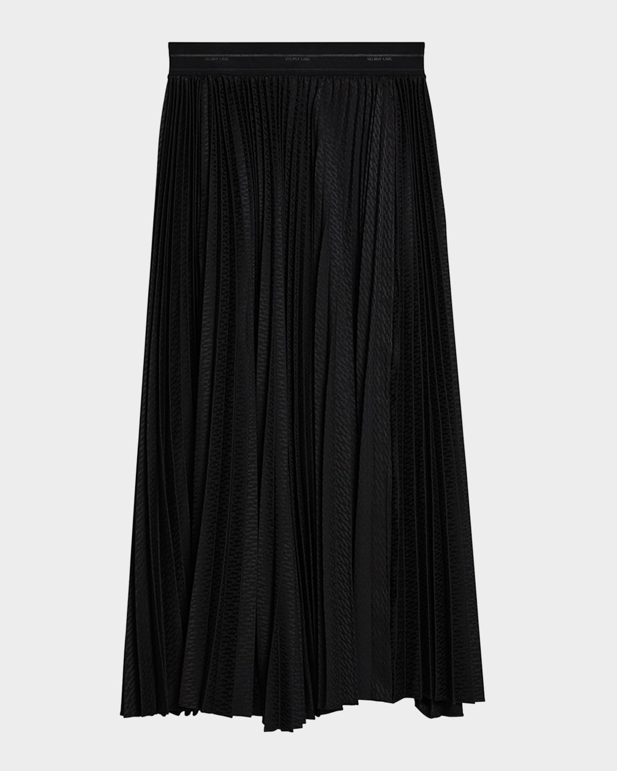 Helmut Lang Logo Waistband Pleated Maxi Skirt