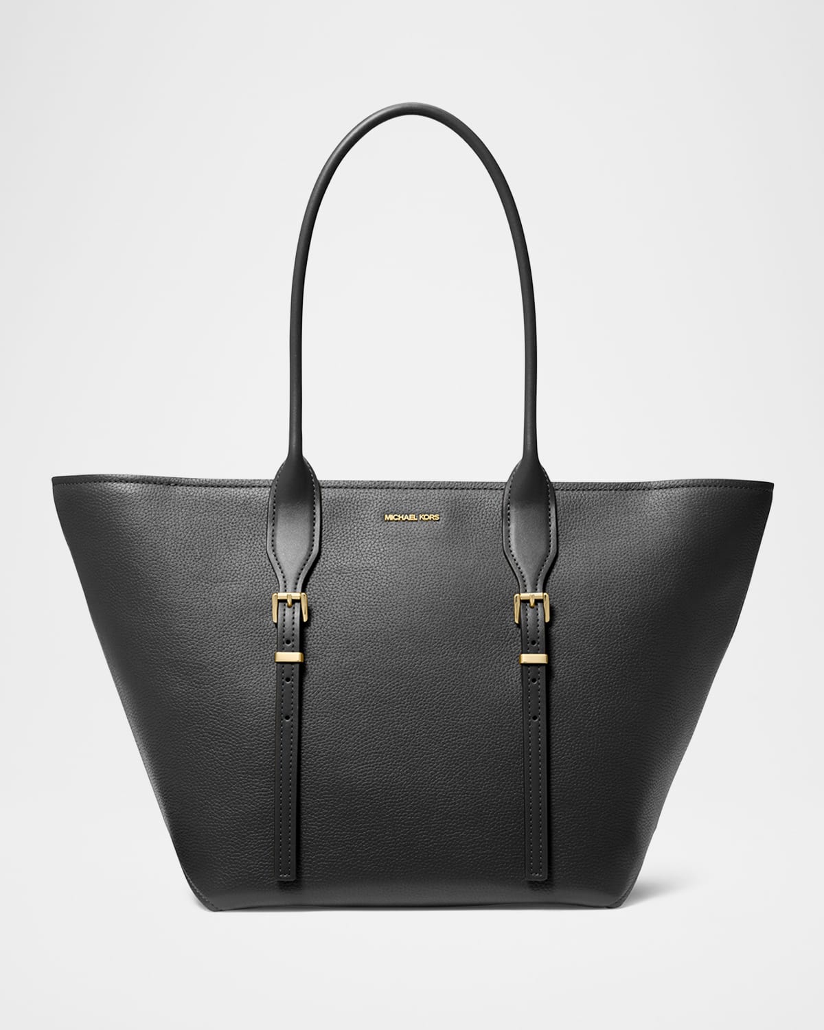 MICHAEL MICHAEL KORS MOORE LARGE BUCKLE LEATHER TOTE BAG 