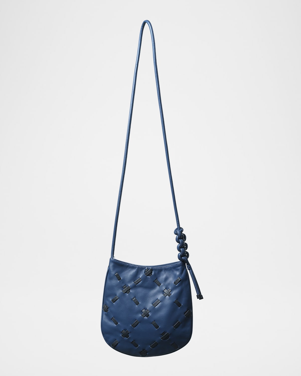 Scala Woven Leather Crossbody Bag