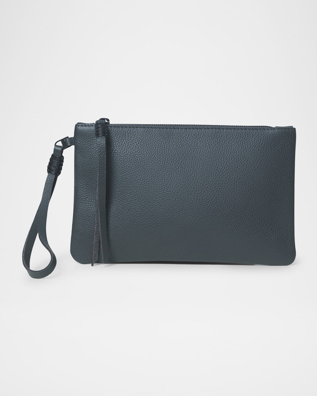 Slim Grained Leather Clutch Bag