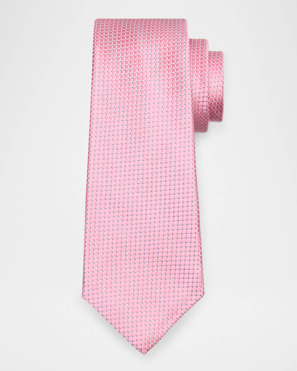 Kiton Men's Textured Neat Silk Tie In Pink