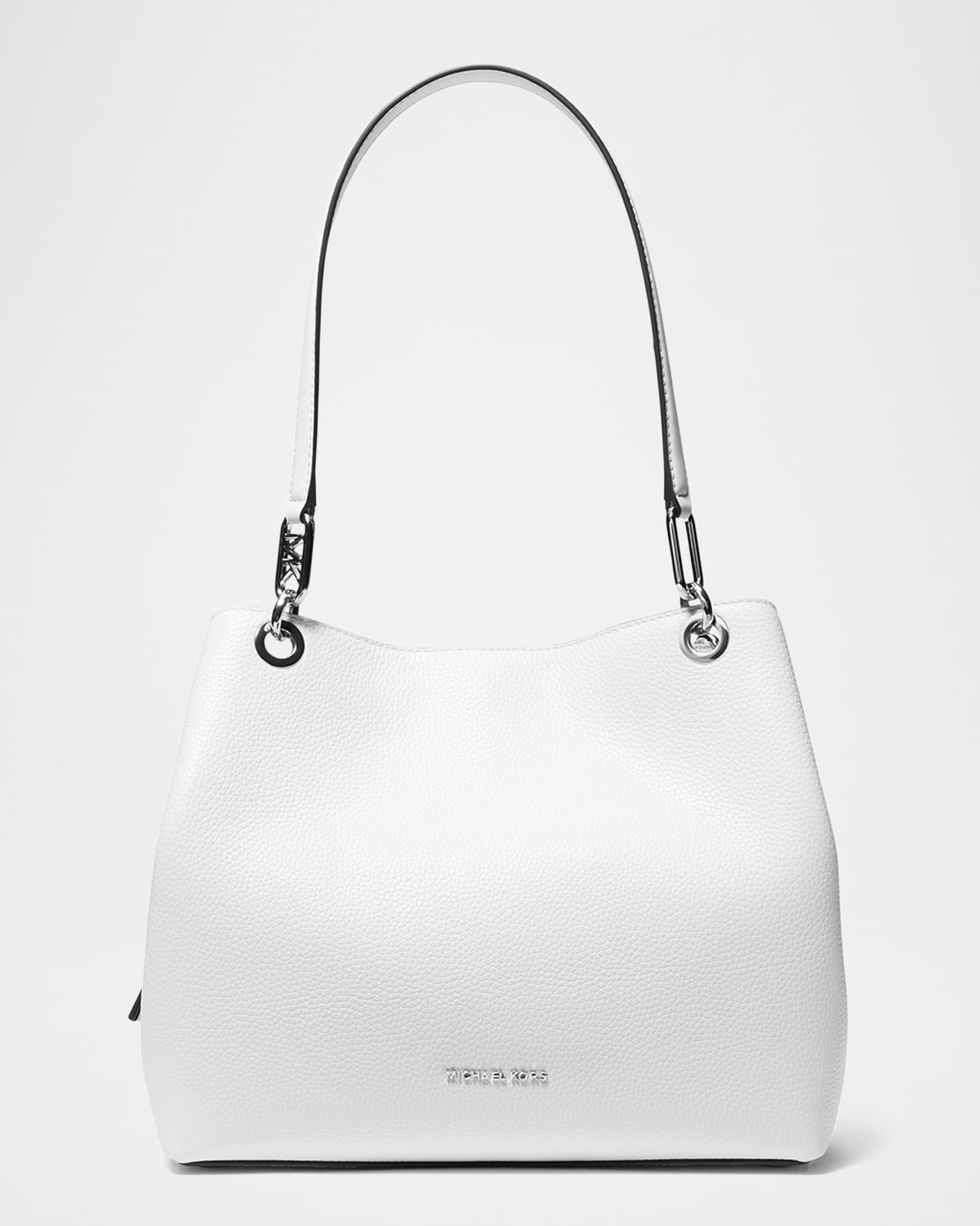Michael Michael Kors Kensington Large Leather Shoulder Tote Bag In Optic Whit