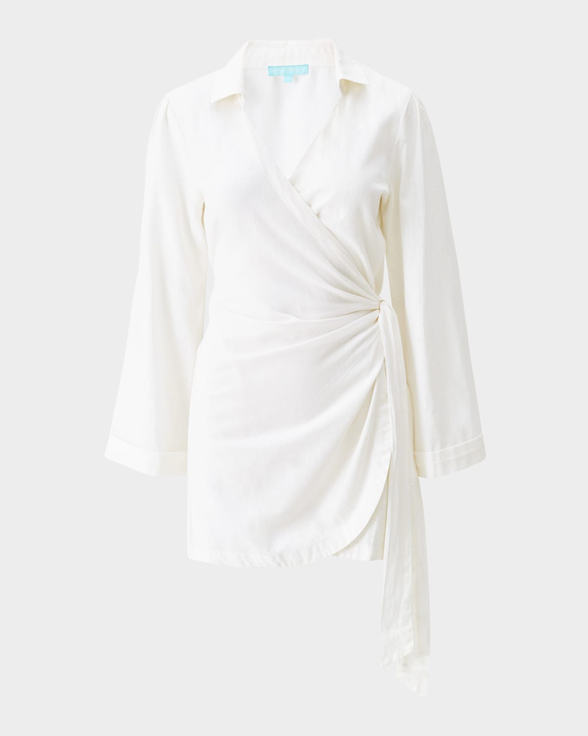 Shop Melissa Odabash Ruby Wrap Mini Dress Coverup In Ivory