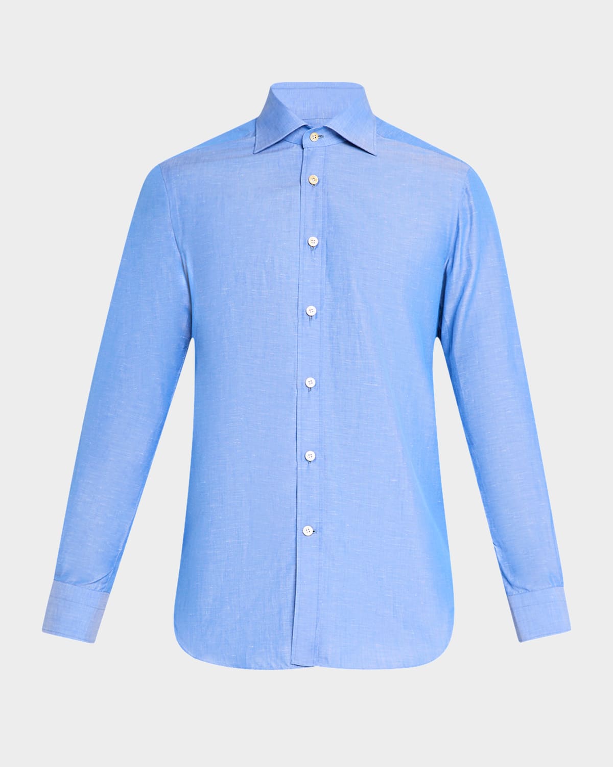KITON MEN'S HEATHERED COTTON DRESS SHIRT 