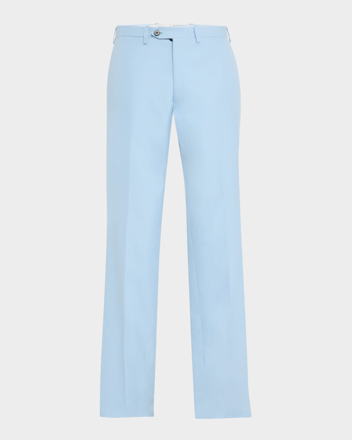 Shop Kiton Men's Flat-front Twill Pants In Lt Blu