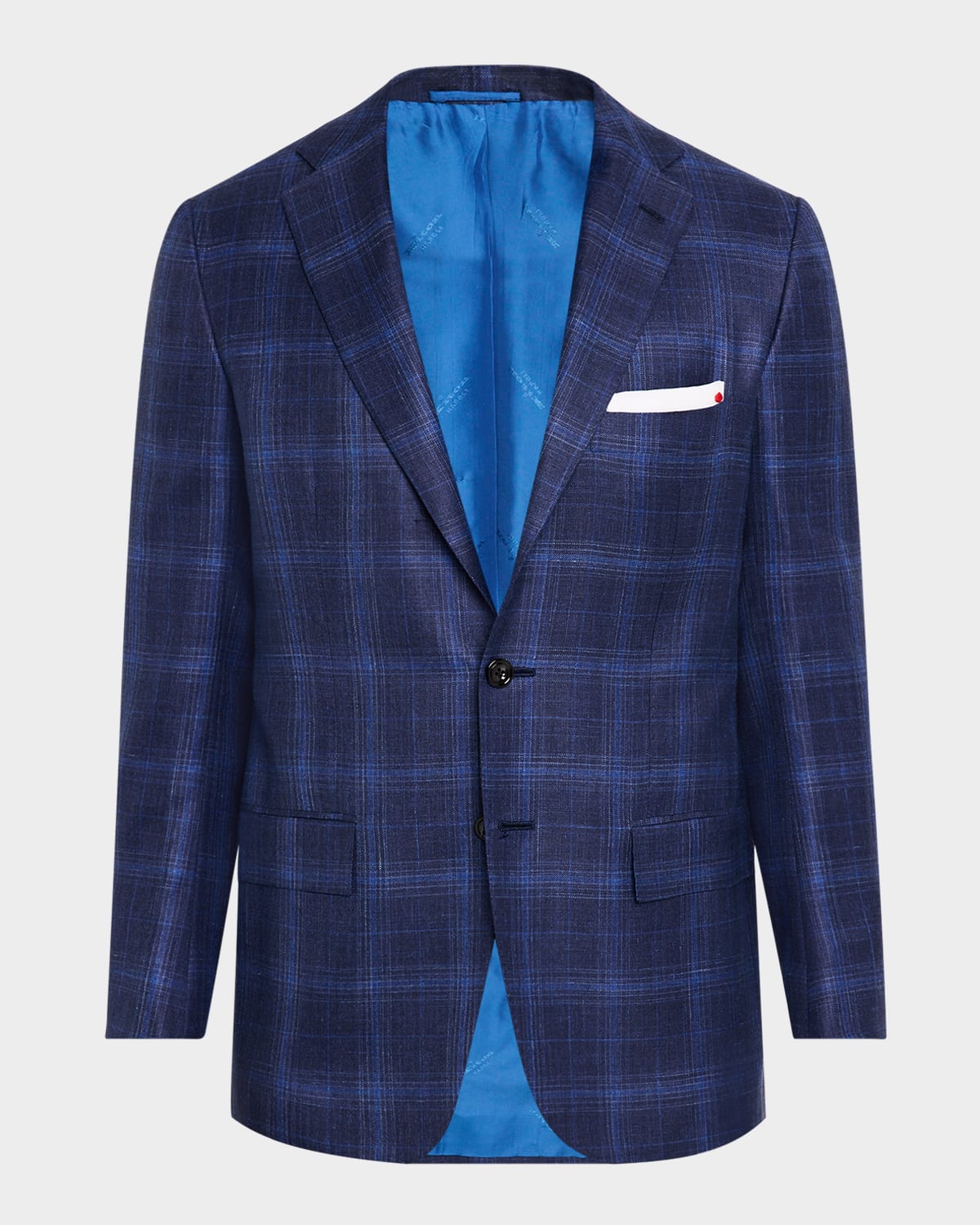 Kiton Men's Plaid Sport Coat In Navy