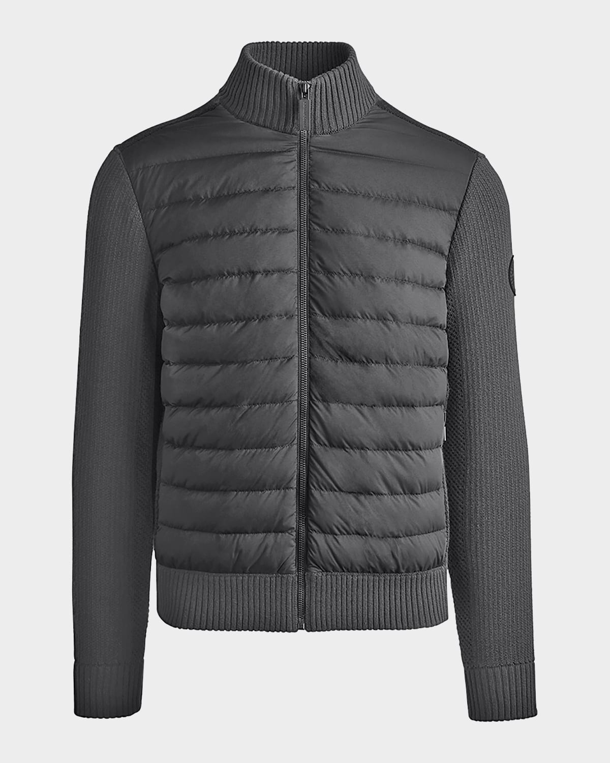 Shop Canada Goose Men's Hybridge Knit Jacket In Iron Grey