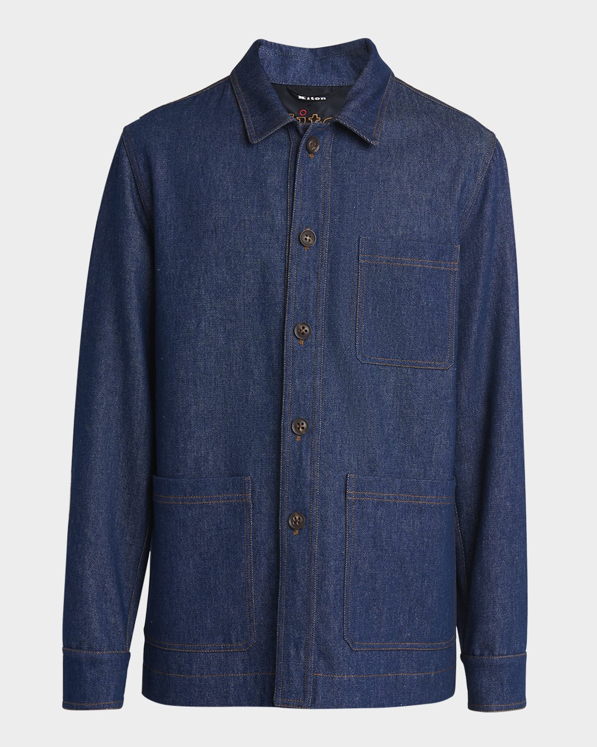 KITON MEN'S DENIM WORKSHIRT 