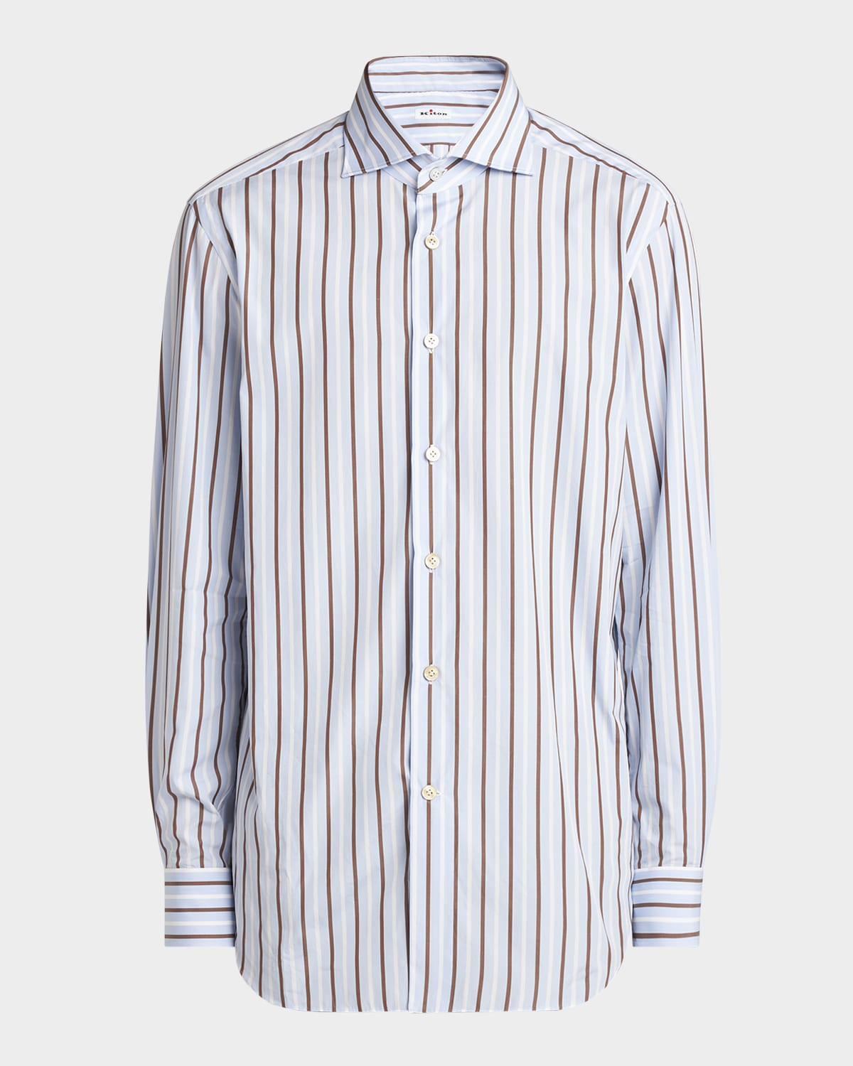 KITON MEN'S ALTERNATING STRIPES SPORT SHIRT 