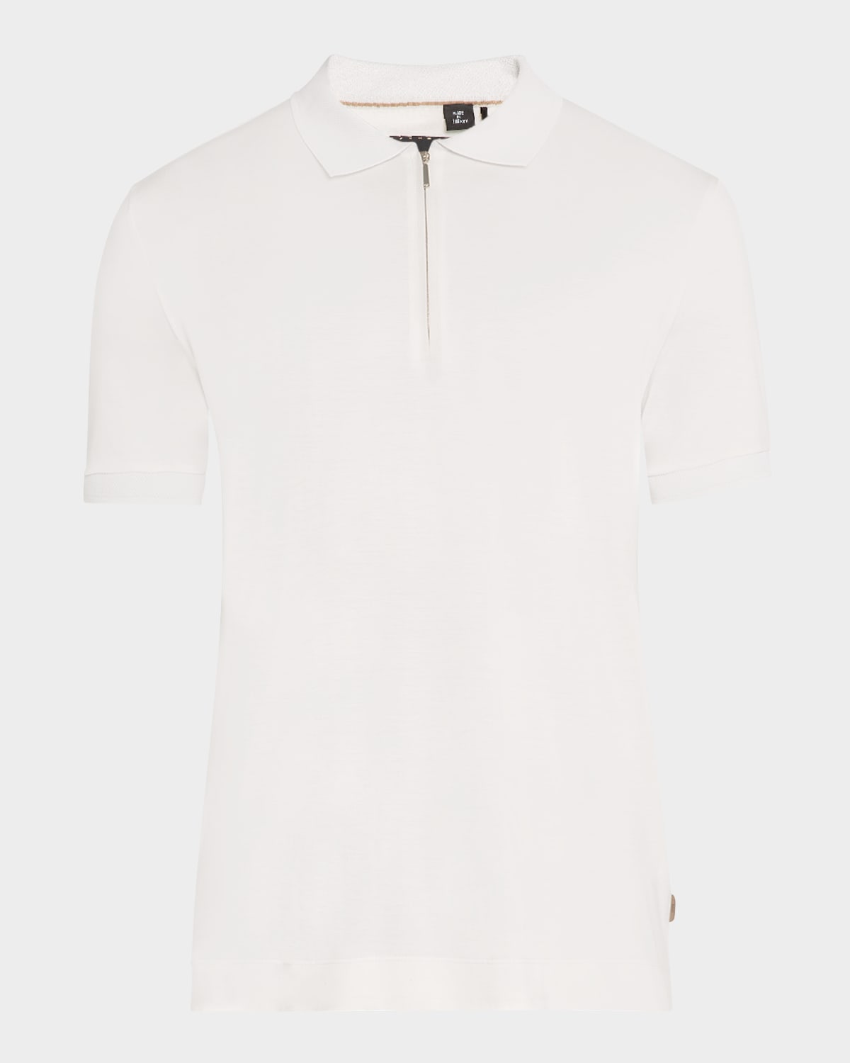 Men's Payrot Cotton and Silk Quarter-Zip Polo Shirt