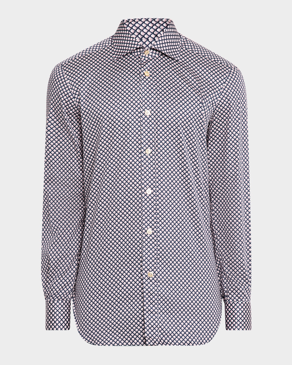 KITON MEN'S COTTON GEOMETRIC SPORT SHIRT 