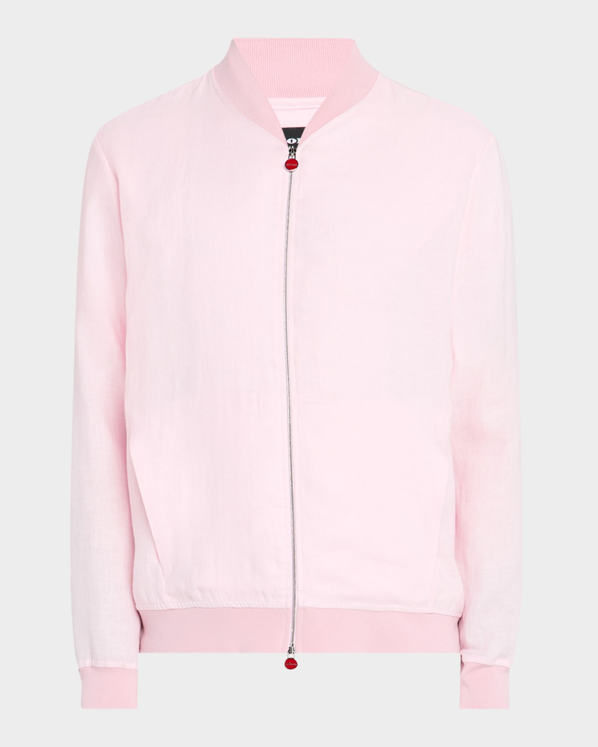 Kiton Men's Solid Linen Blouson Jacket In Pink