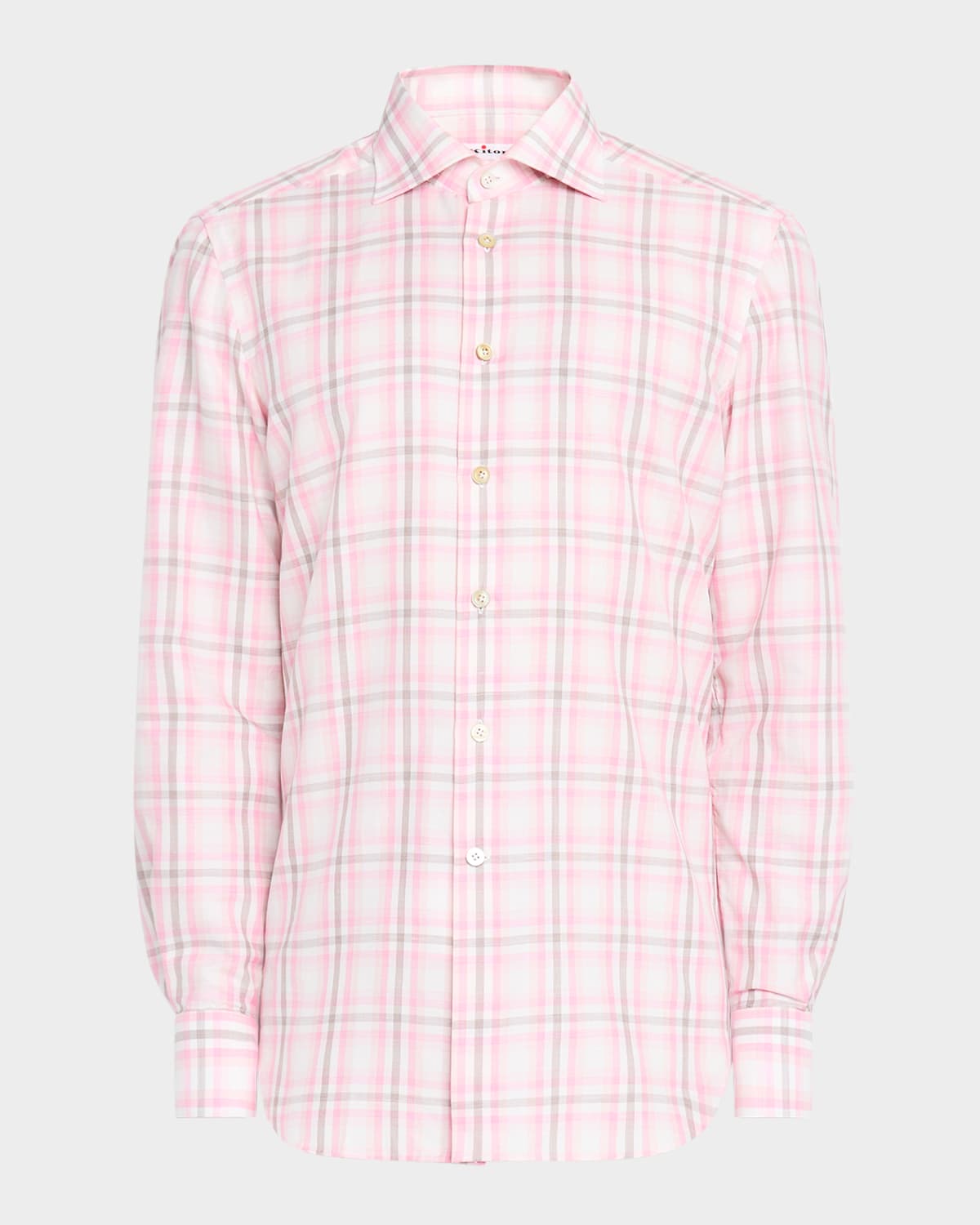 KITON MEN'S MEDIUM CHECK SPORT SHIRT 