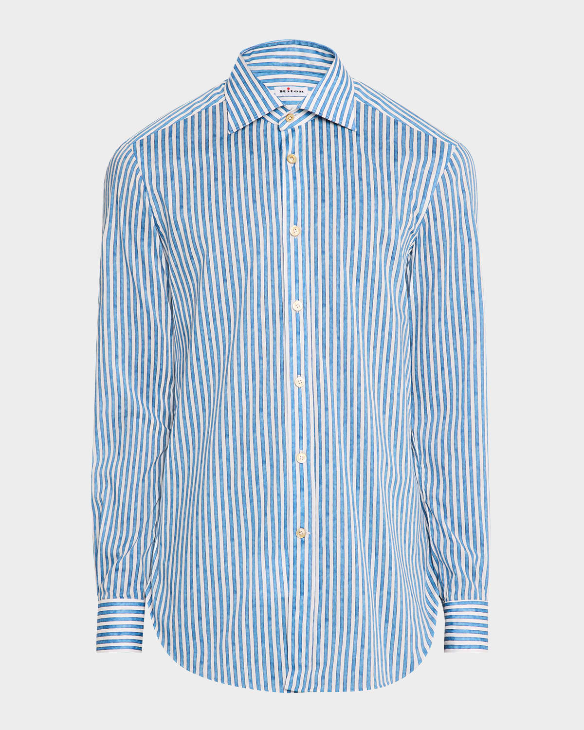 KITON MEN'S COTTON PAINTED STRIPE SPORT SHIRT 