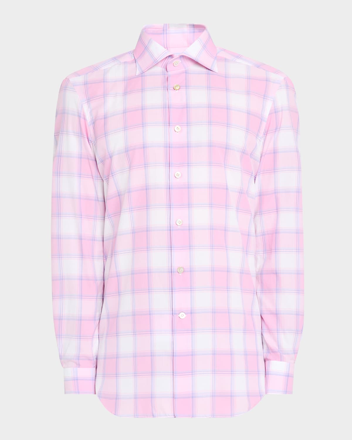 KITON MEN'S LARGE CHECK SPORT SHIRT 