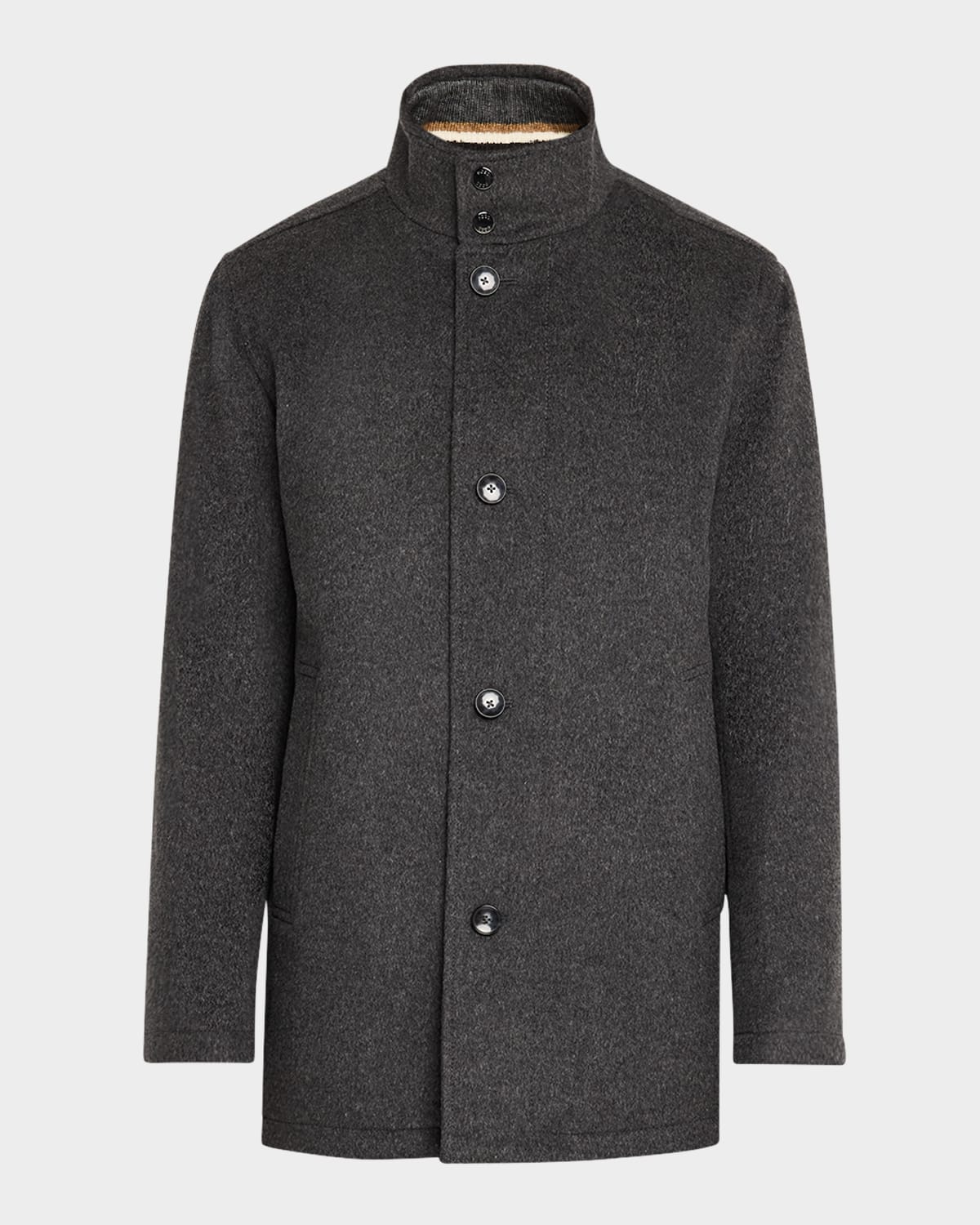 Men's Coxtan Wool-Cashmere Coat with Removable Bib