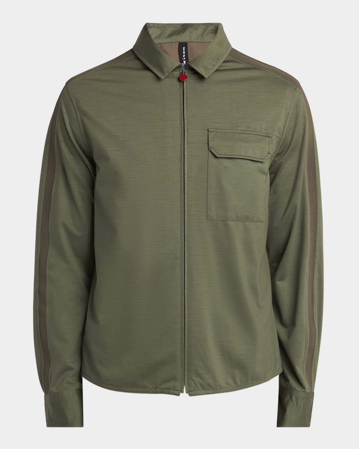 Kiton Men's Full-zip Blouson Jacket In Green