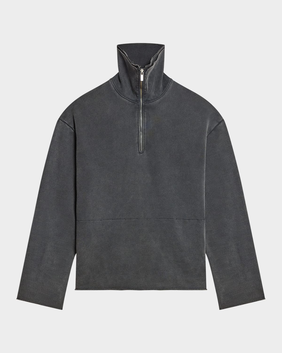 Men's Washed Quarter-Zip Oversized Sweatshirt