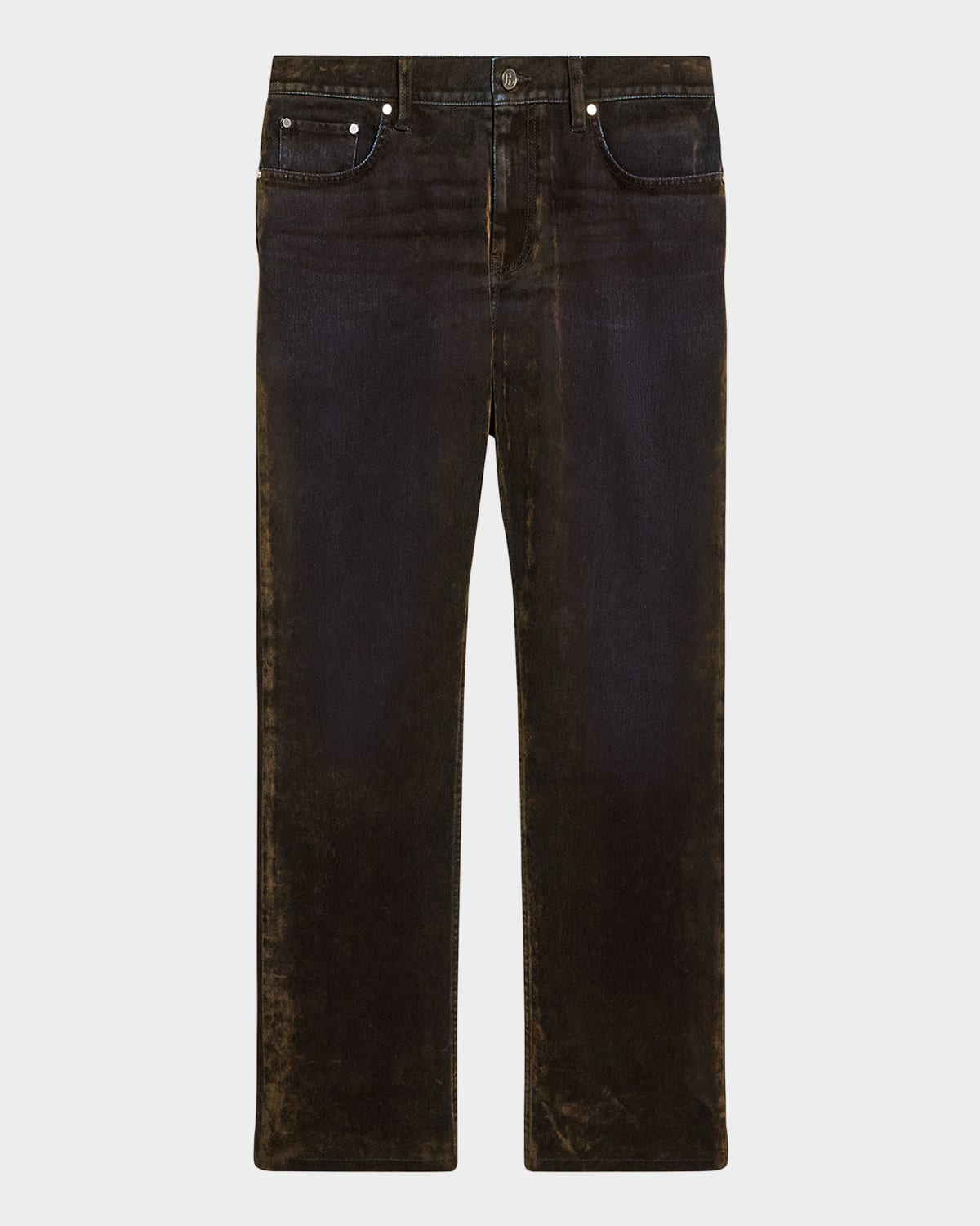 Men's Slim-Fit Flocked Denim Jeans
