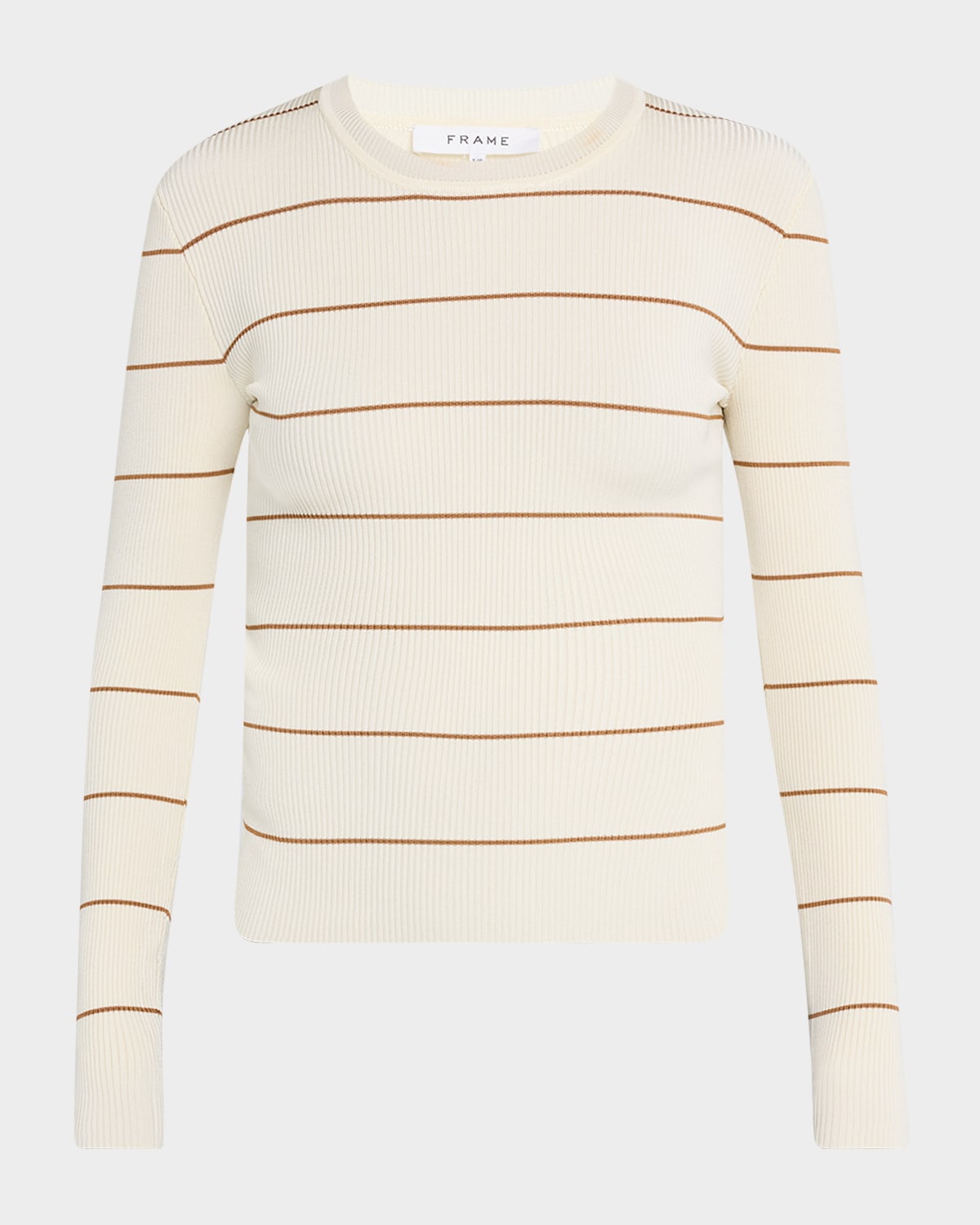 Stripe Rib-Knit Crewneck Top