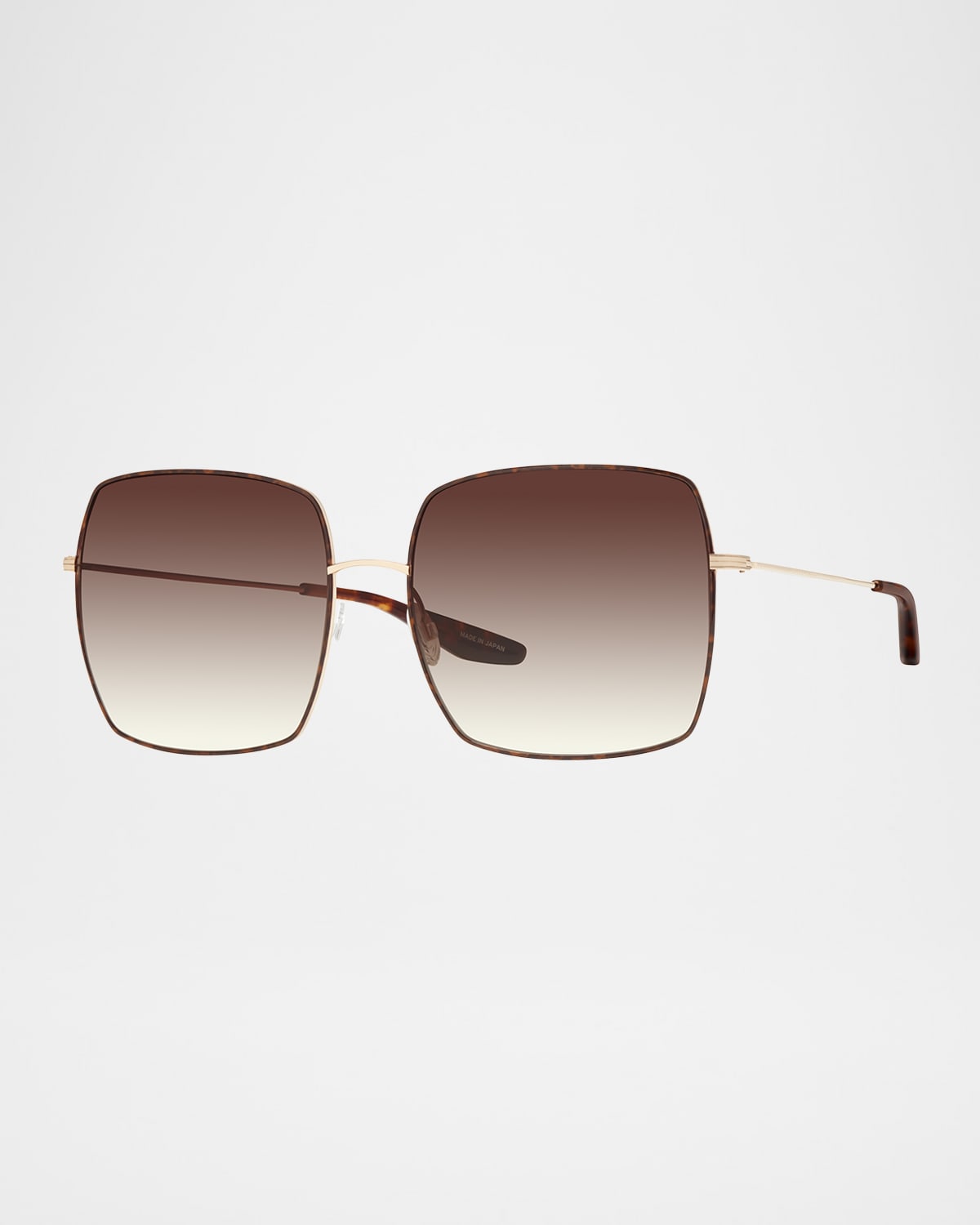 Barton Perreira Folasade Titanium Square Sunglasses In Folasade Gold Tortoise Enamel Smokey Topaz