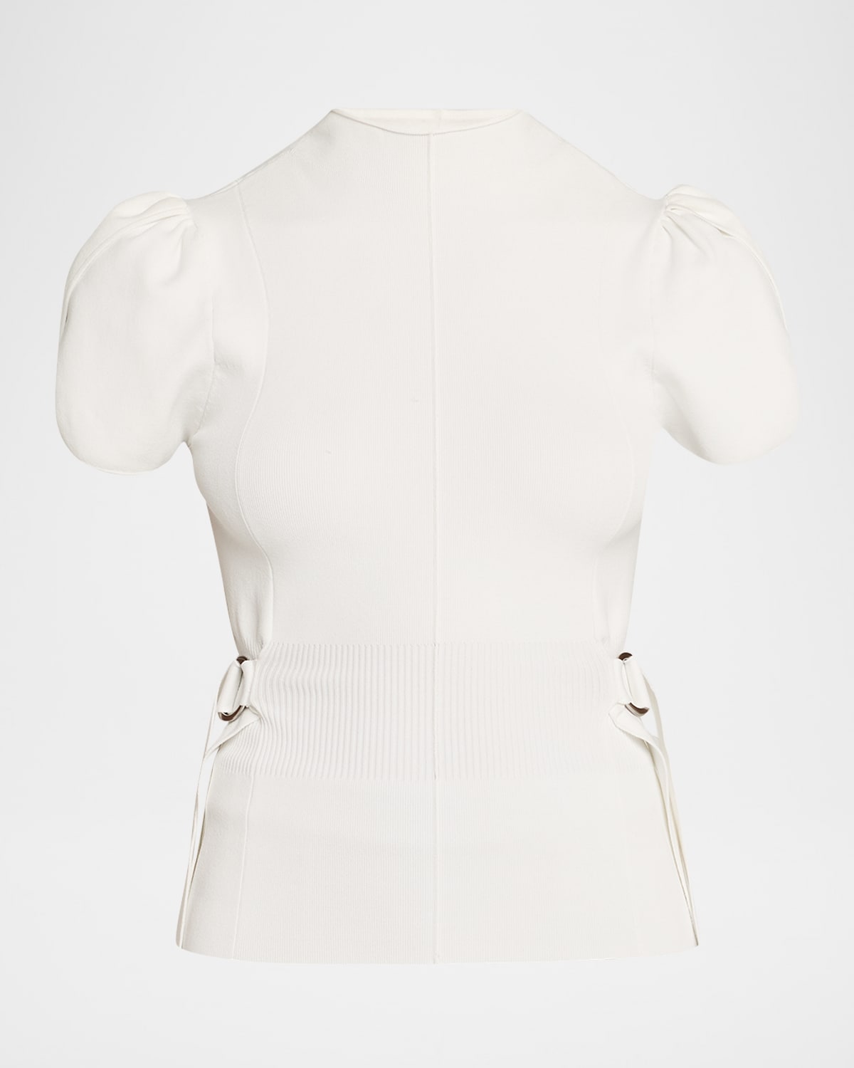 3.1 Phillip Lim Compact Rib Tulip Top In Ivory
