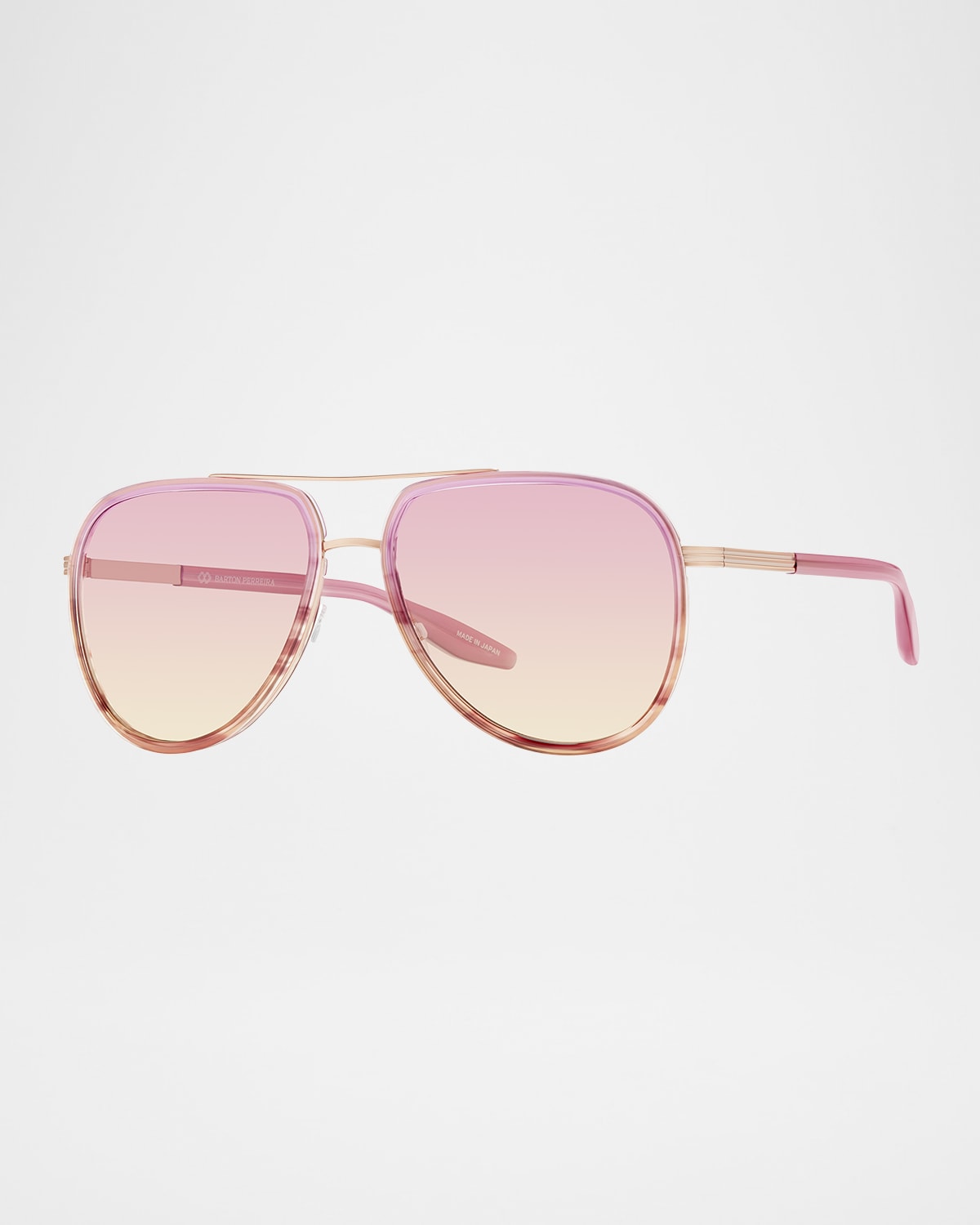 Barton Perreira Cani Titanium Aviator Sunglasses In Cani Desert Rose Rose Gold Pinky Promise