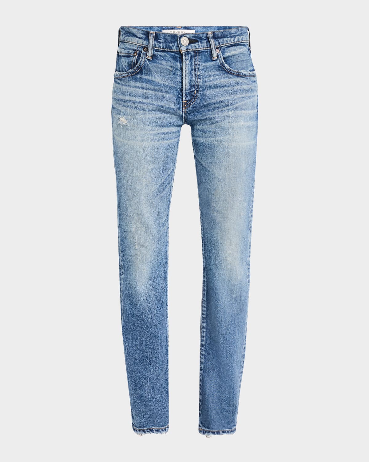 Moussy Vintage Mallard Slim Straight Jeans In Ltblu