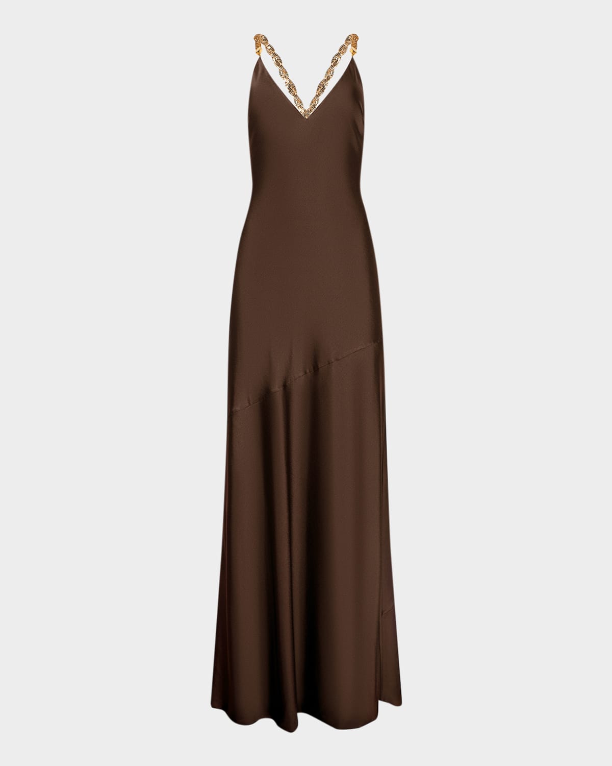 L'agence Saint Satin Crystal-strap Gown