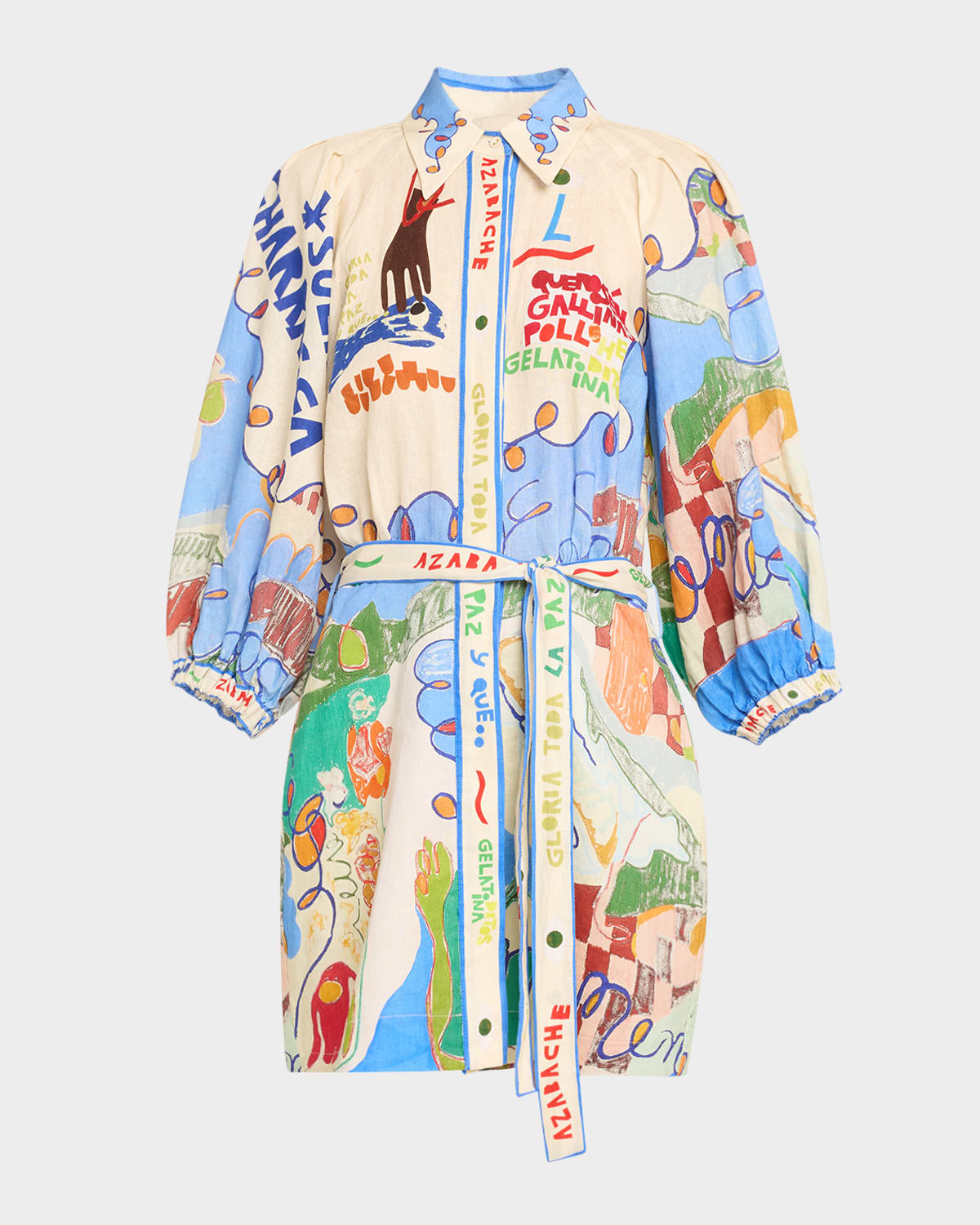 Shop Alemais Nadia Mini Shirtdress In Multi