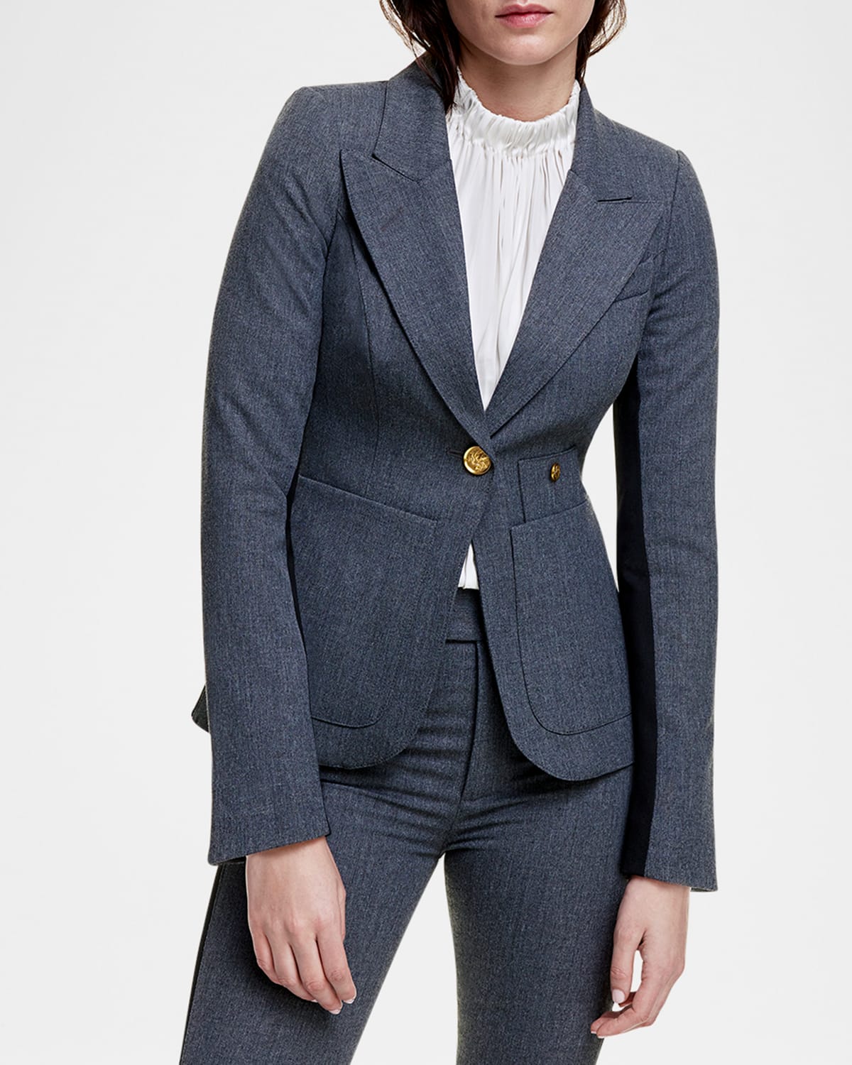Patch Pocket Tux Stripe Blazer