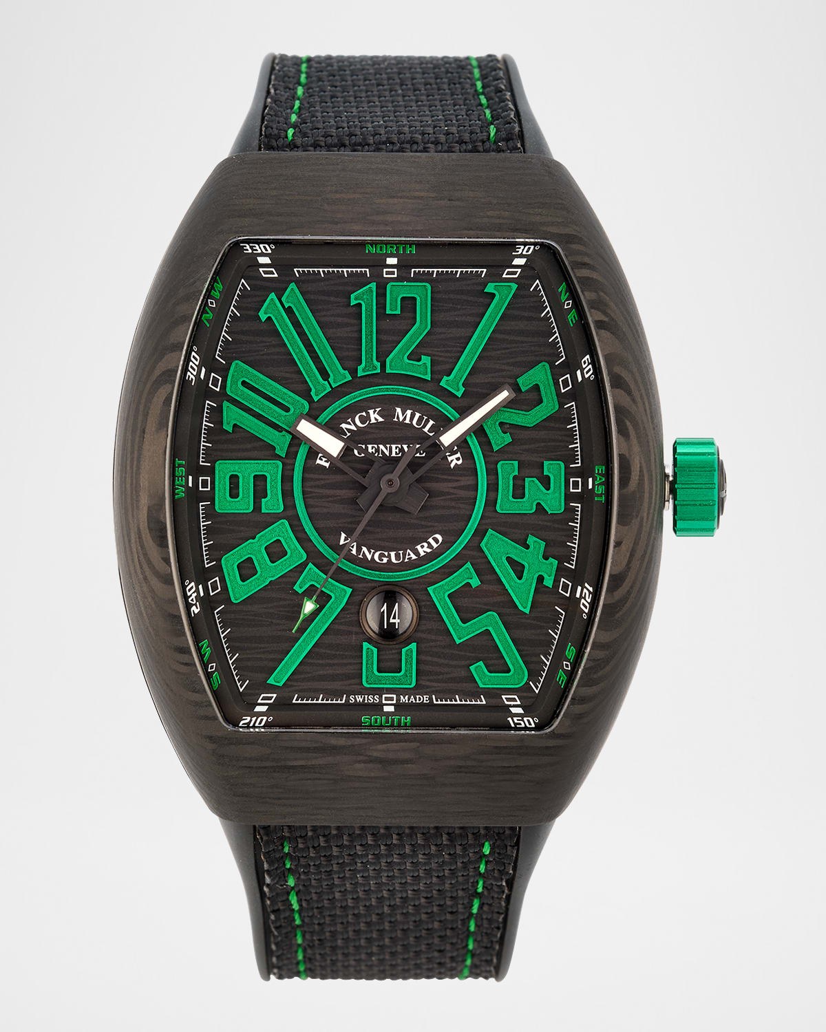 Men's 44mm Carbon Green Watch