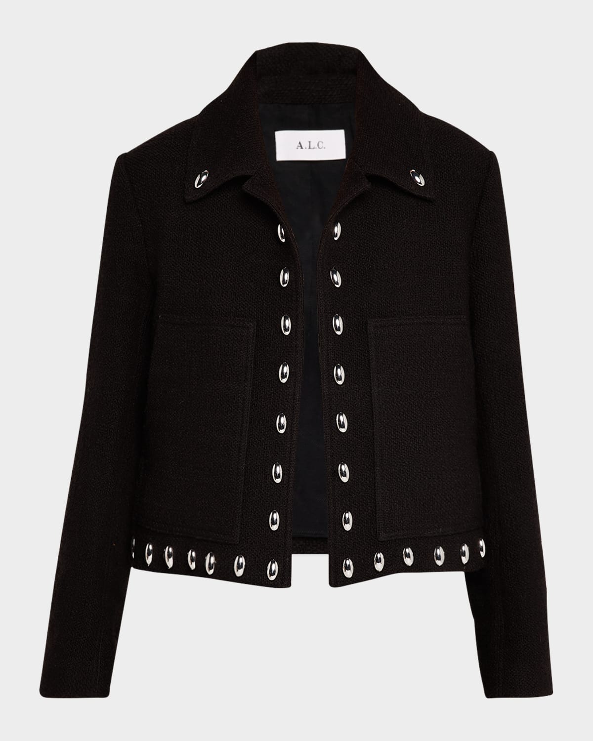 A.l.c Grey Studded Jacket In Ganache