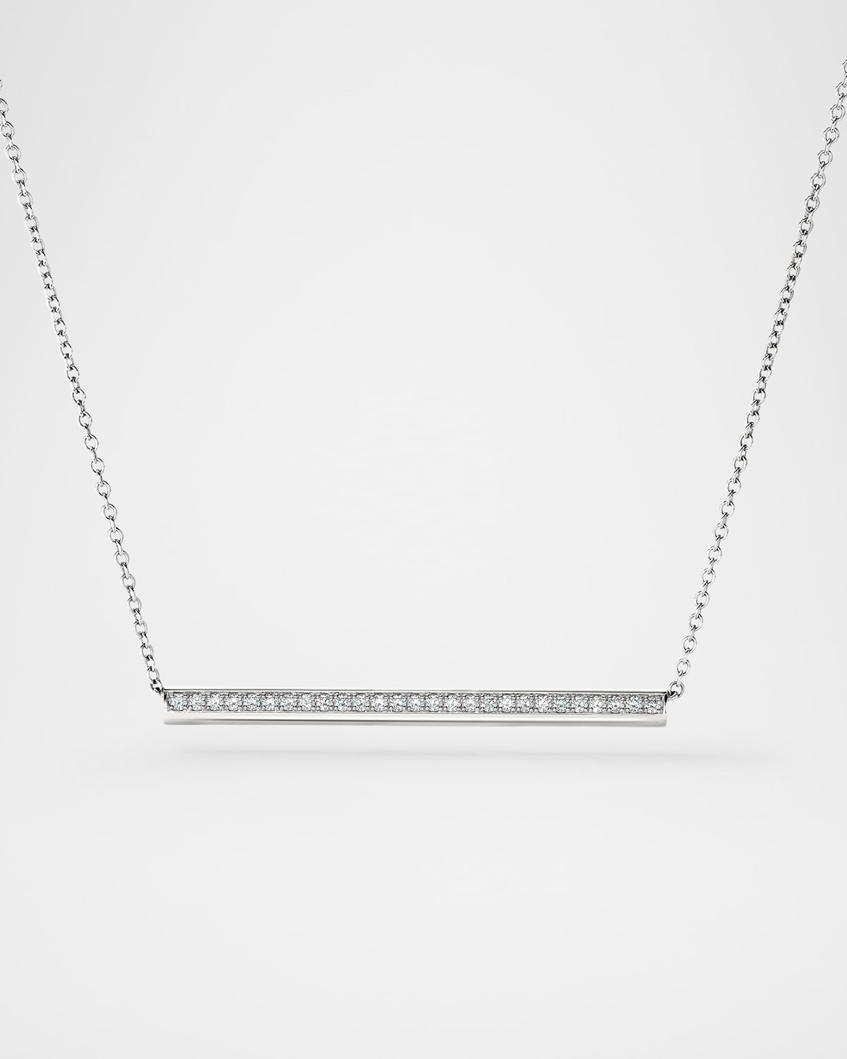 Barre 18K White Gold Pave Diamond Pendant Necklace