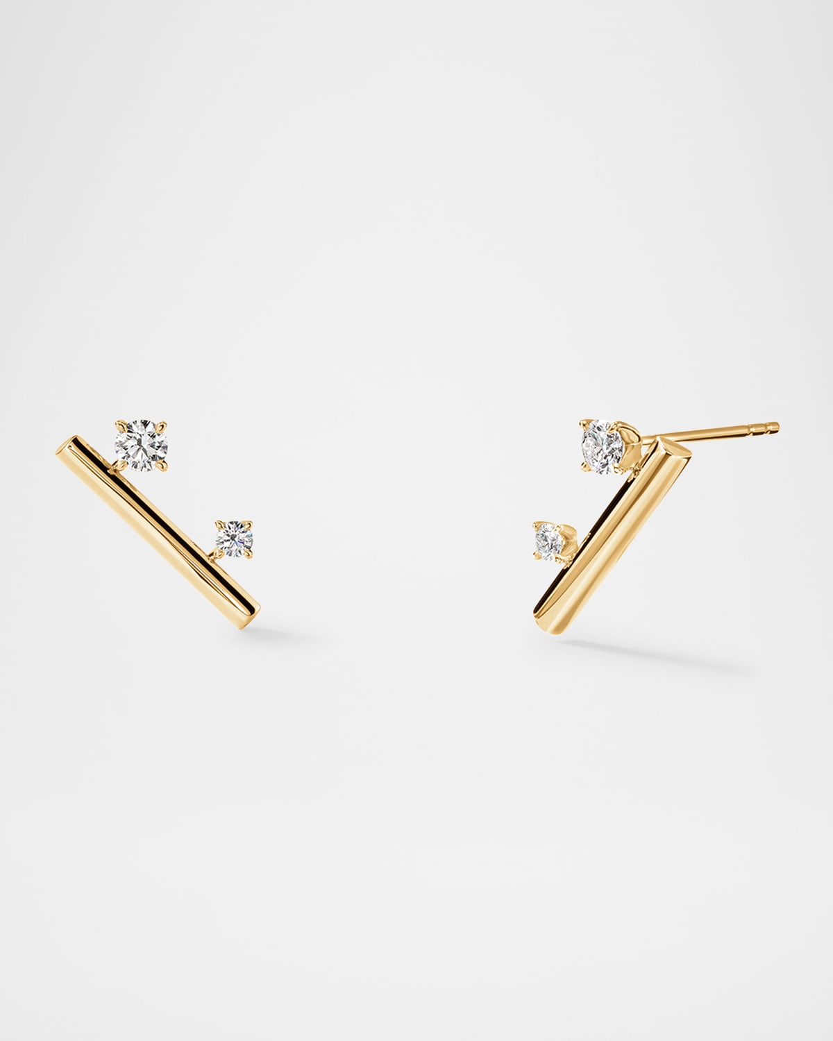 Barre 18K Yellow Gold Floating Diamond Climber Earrings
