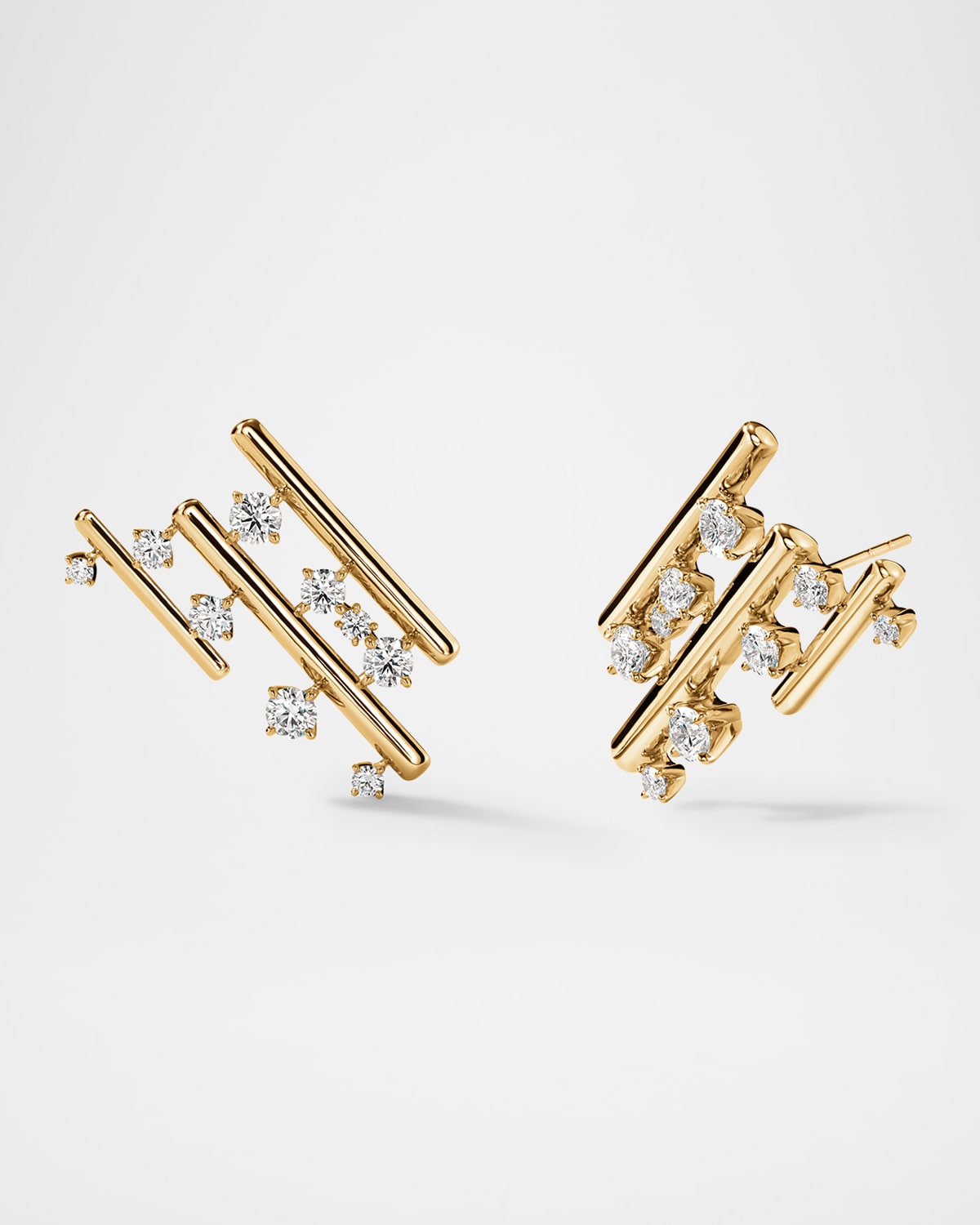 Barre 18K Yellow Gold Multi-Row Climber Earrings